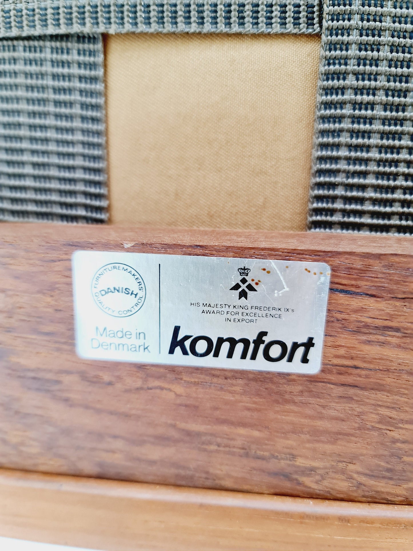Mid Century Solid teak lounge chair/ Easy chair by Sven Ellekaer for komfort with Ottoman, 1960s