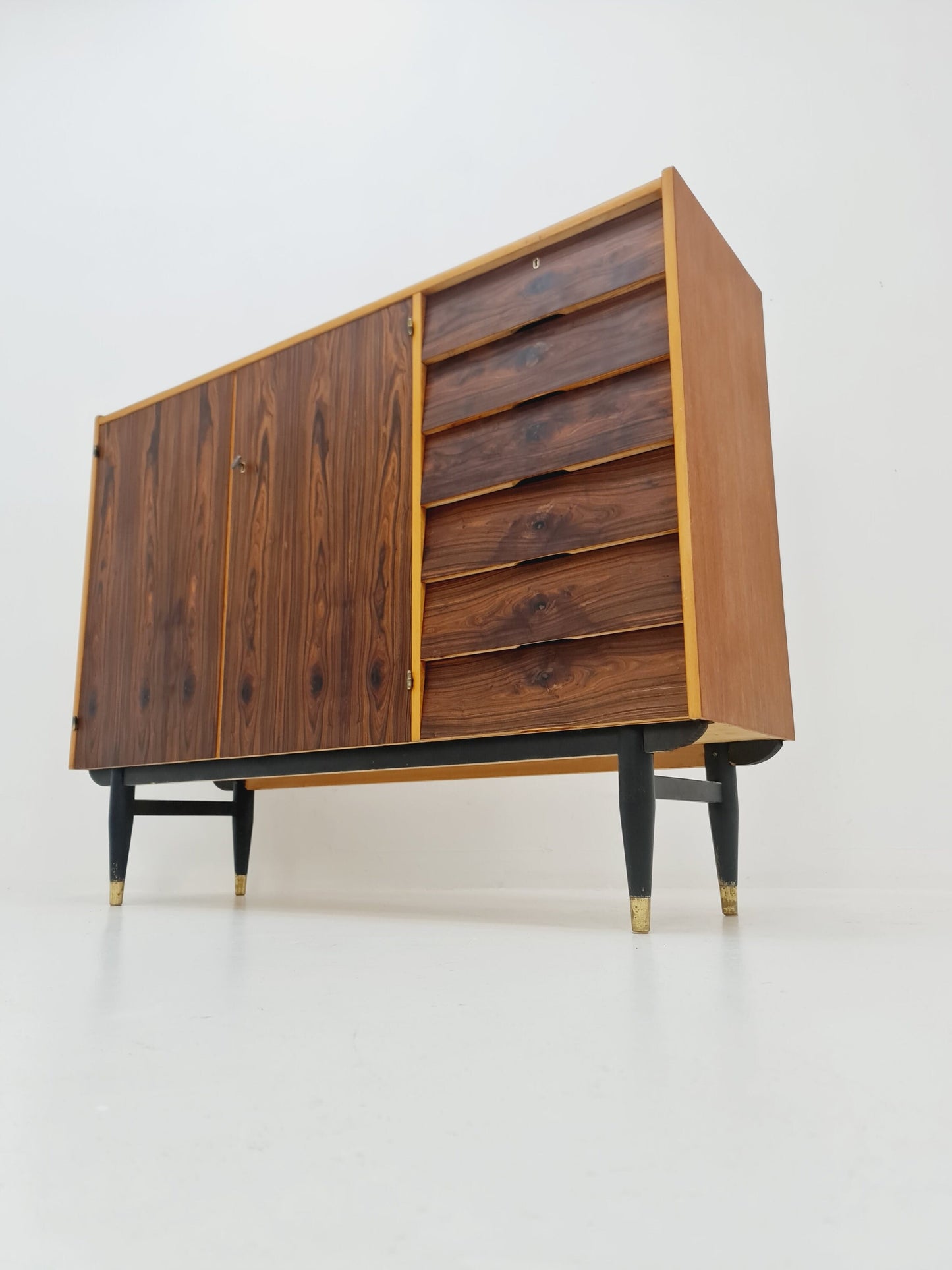 Mid Century Modern Danish highboard rosewood & teak by Sven Andersen, 1960s