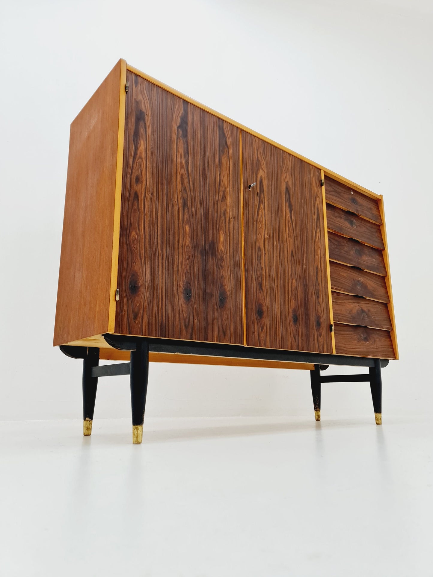 Mid Century Modern Danish highboard rosewood & teak by Sven Andersen, 1960s