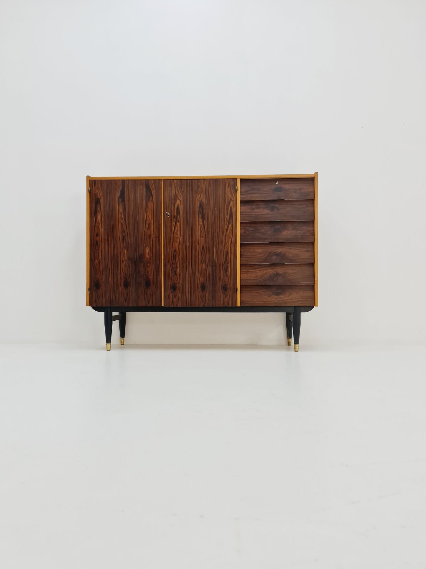 Mid Century Modern Danish highboard rosewood & teak by Sven Andersen, 1960s