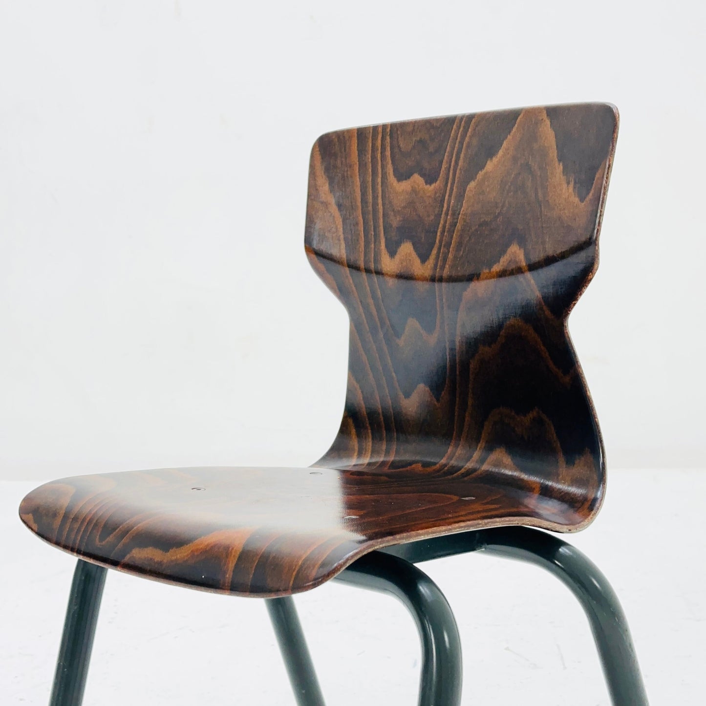Industrial children’s school chair model 6407 in plywood -metal by Galvanitas & Eromes 1960s