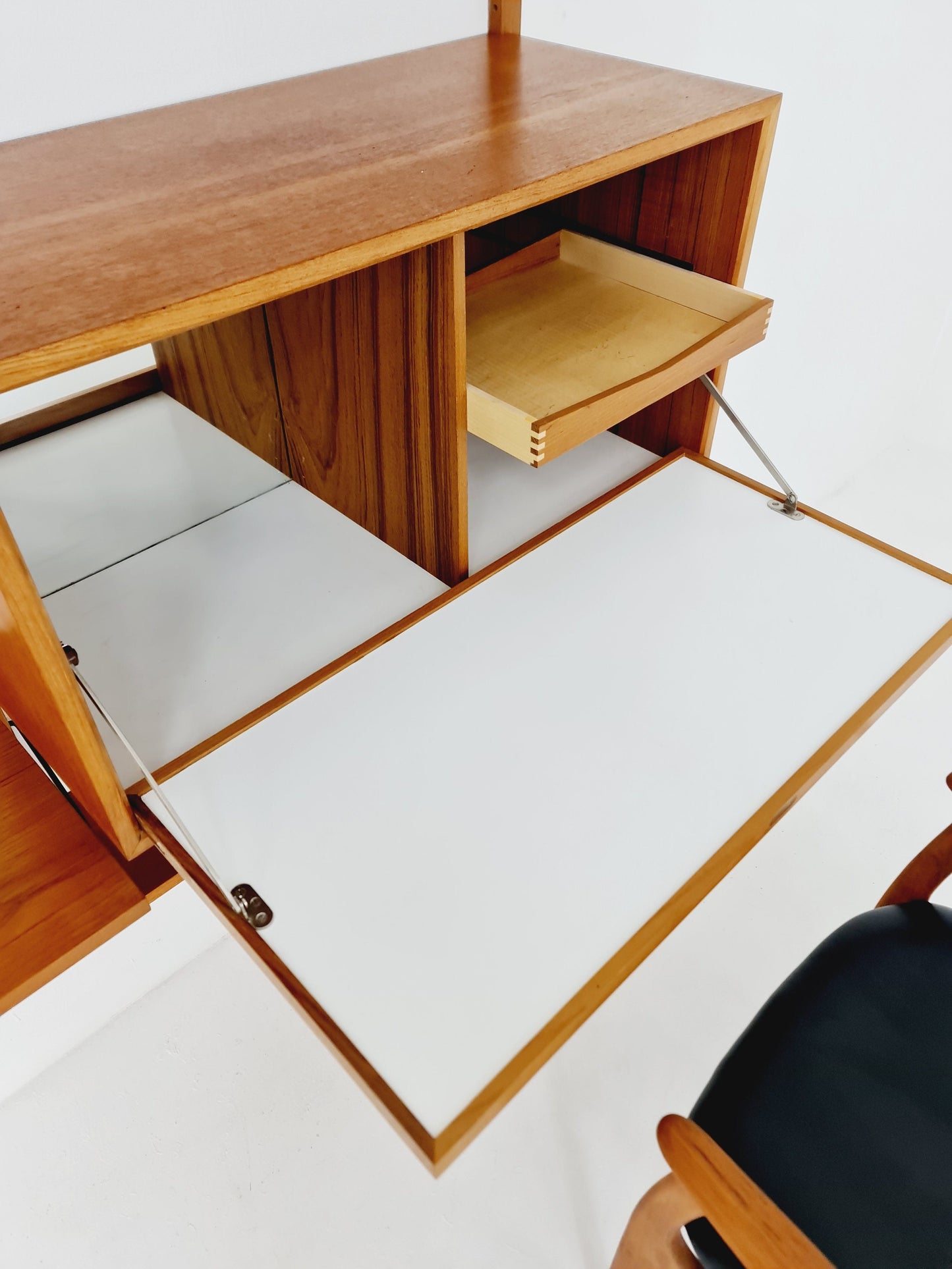 Mid century Danish Teak Wall Unit with bar cabinet & Desk by Poul Cadovius for Royal,Denmark, 1960s