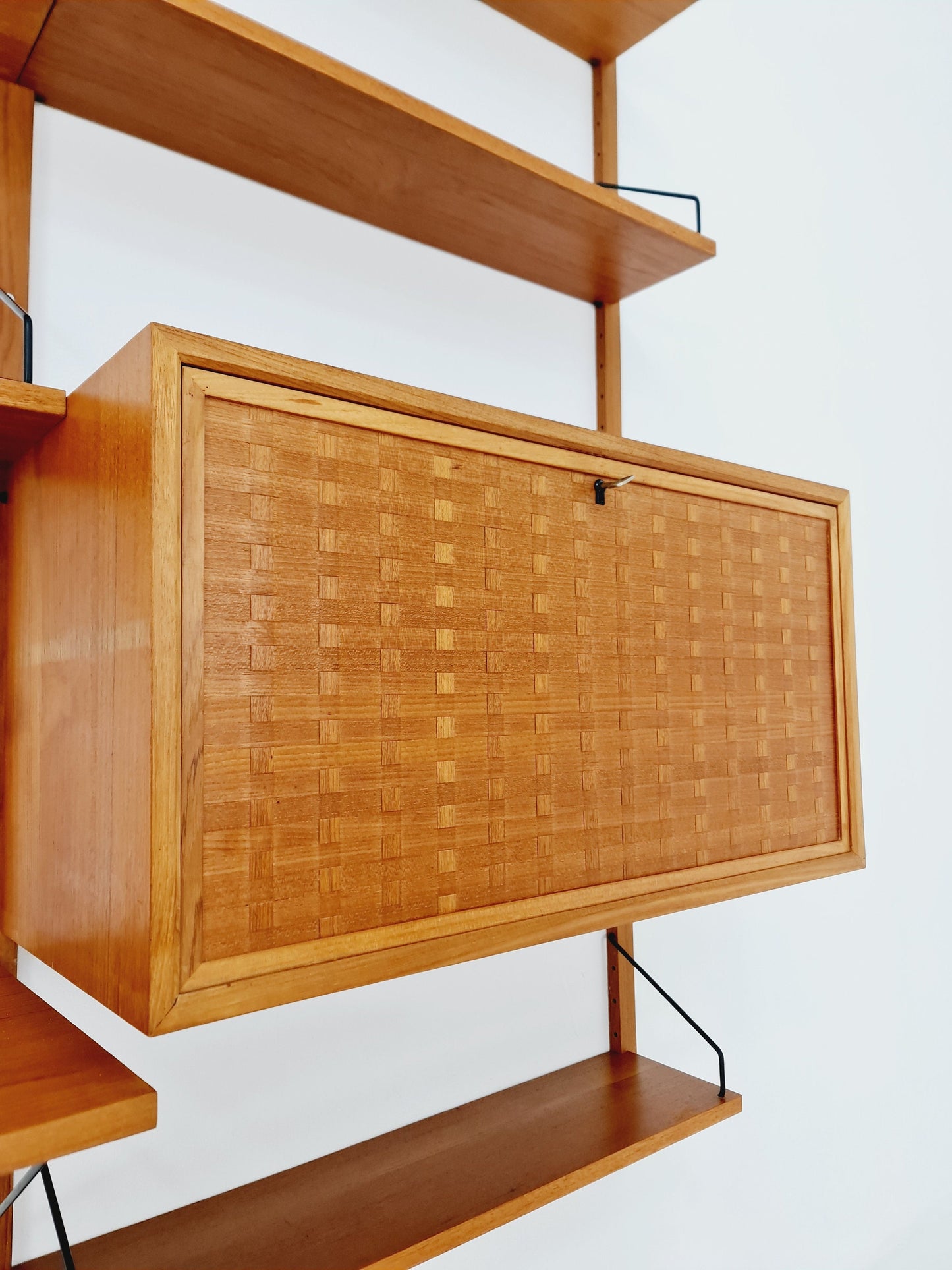 Mid century Danish Teak Wall Unit with bar cabinet & Desk by Poul Cadovius for Royal,Denmark, 1960s