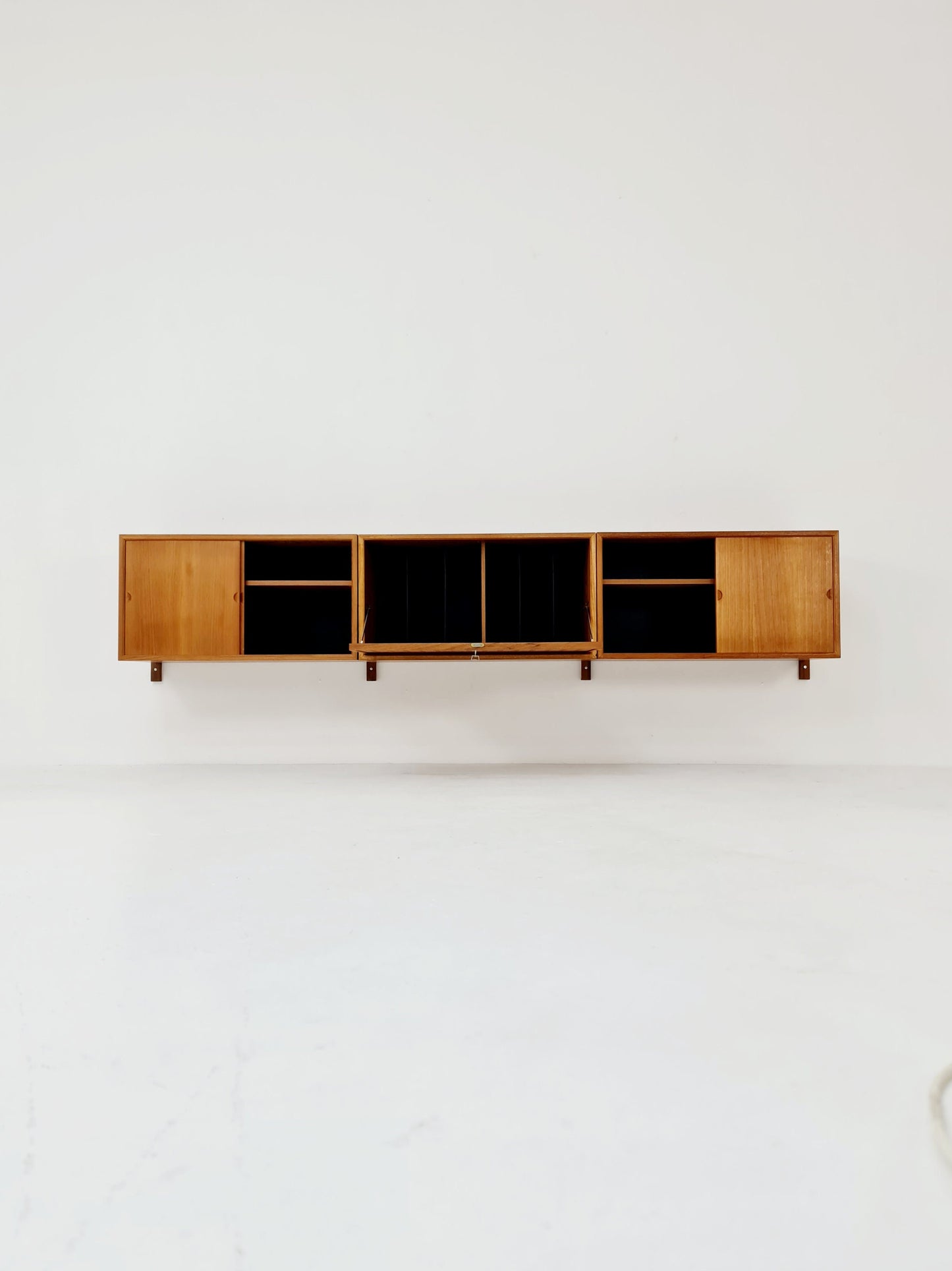 Mid century Danish Teak floating sideboard / 2 cabinets & record cabinet by Poul Cadovius for Royal, Denmark, 1960s