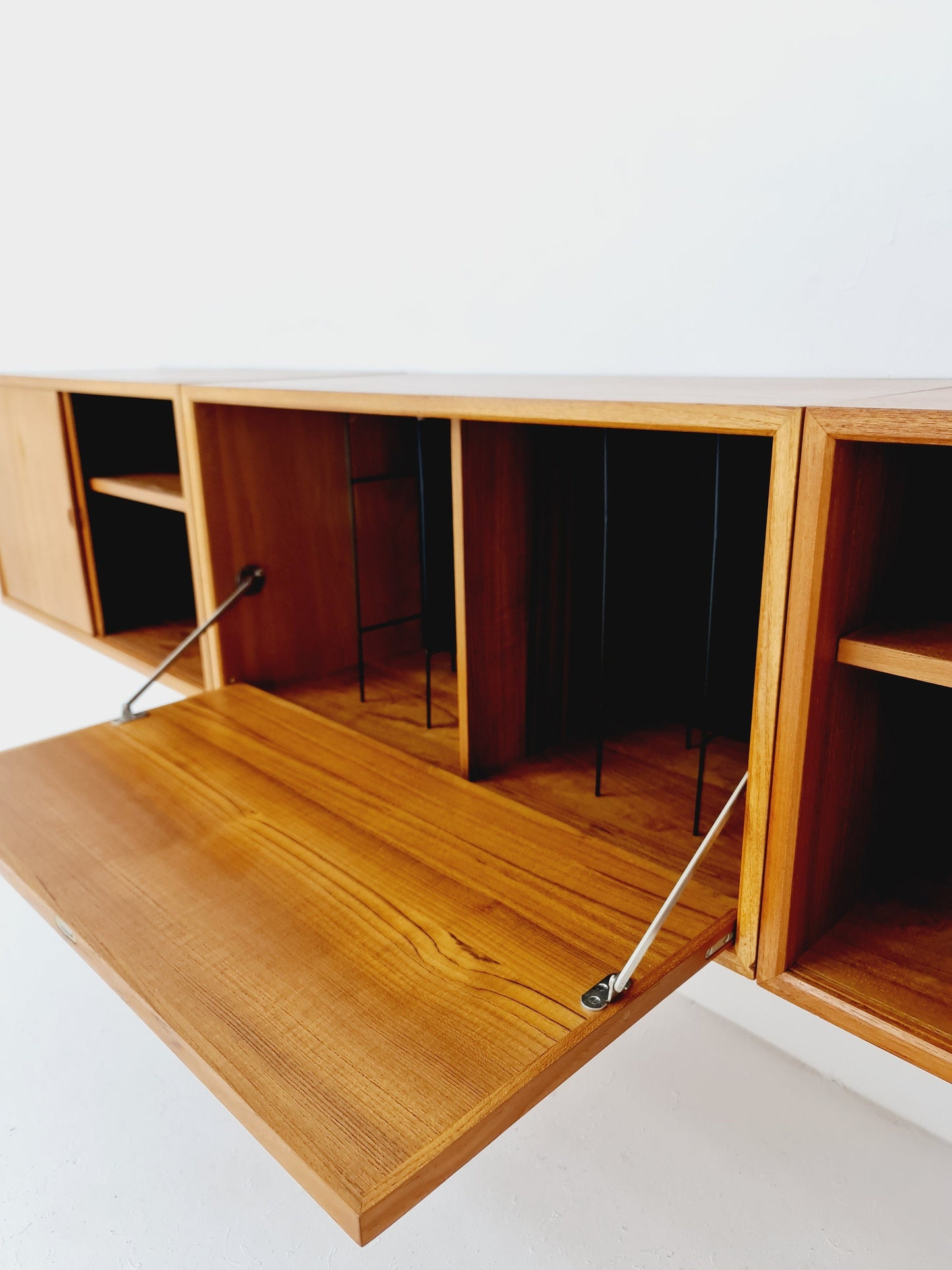 Mid century Danish Teak floating sideboard / 2 cabinets & record cabinet by Poul Cadovius for Royal, Denmark, 1960s