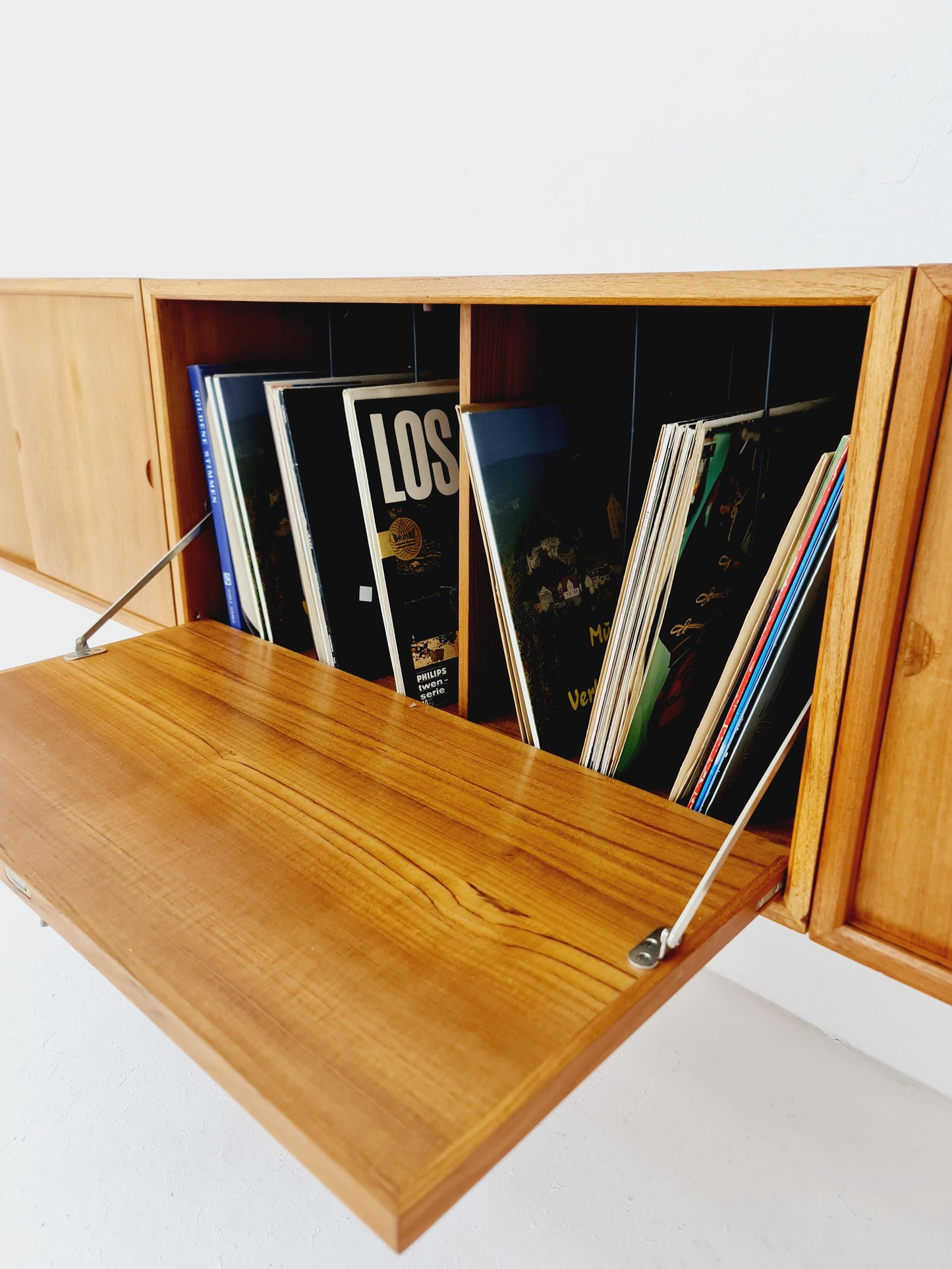 Mid century Danish Teak floating sideboard / 2 cabinets & record cabinet by Poul Cadovius for Royal, Denmark, 1960s