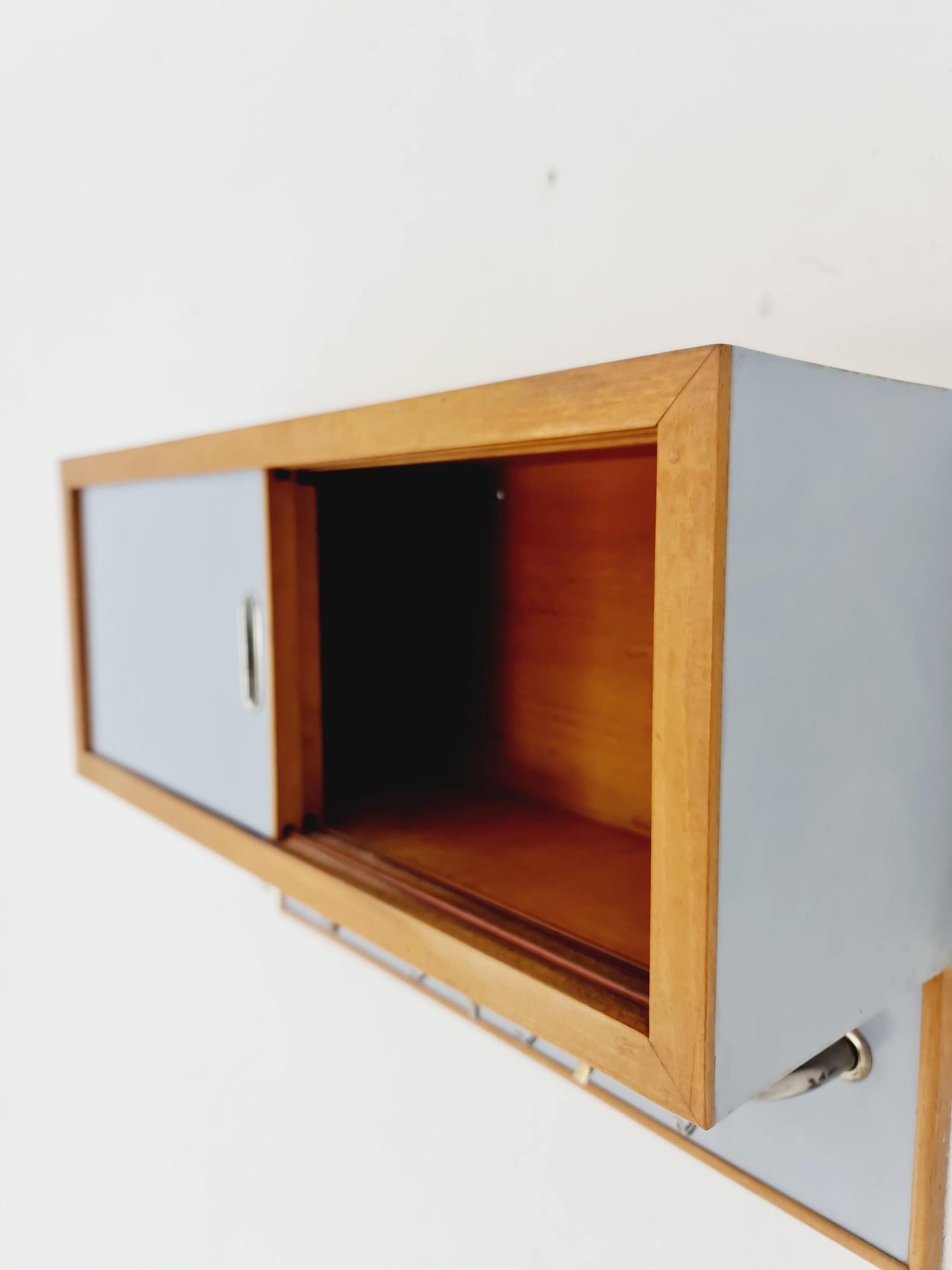 Rare Colorful Vintage kitchen wall cabinet colorful, medicine cabinet in oak, 1960s