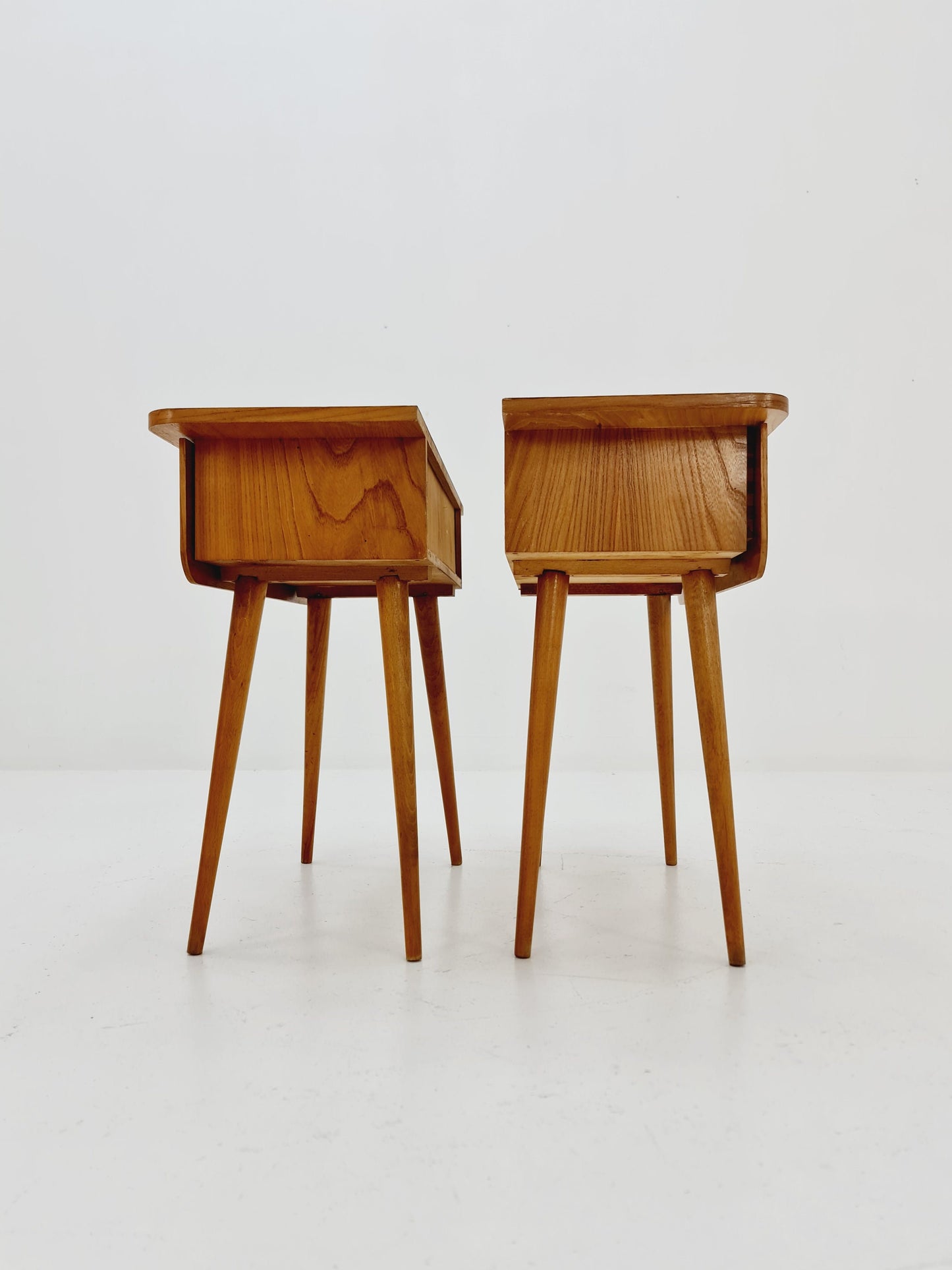 German Mid century beech nightstands/ bedside tables by Verralux, 1960s