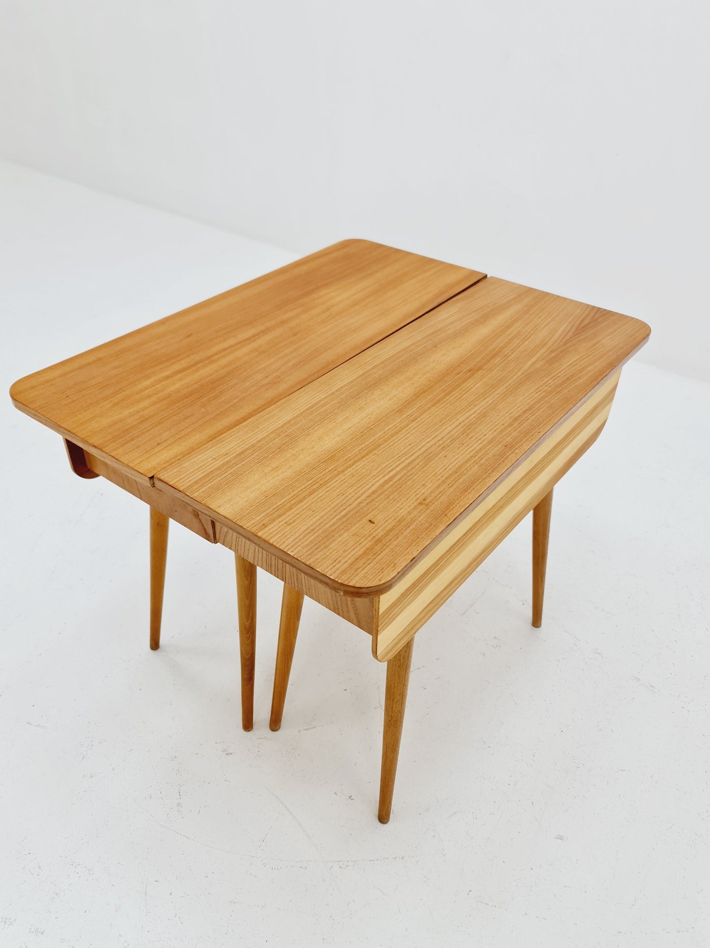 German Mid century beech nightstands/ bedside tables by Verralux, 1960s