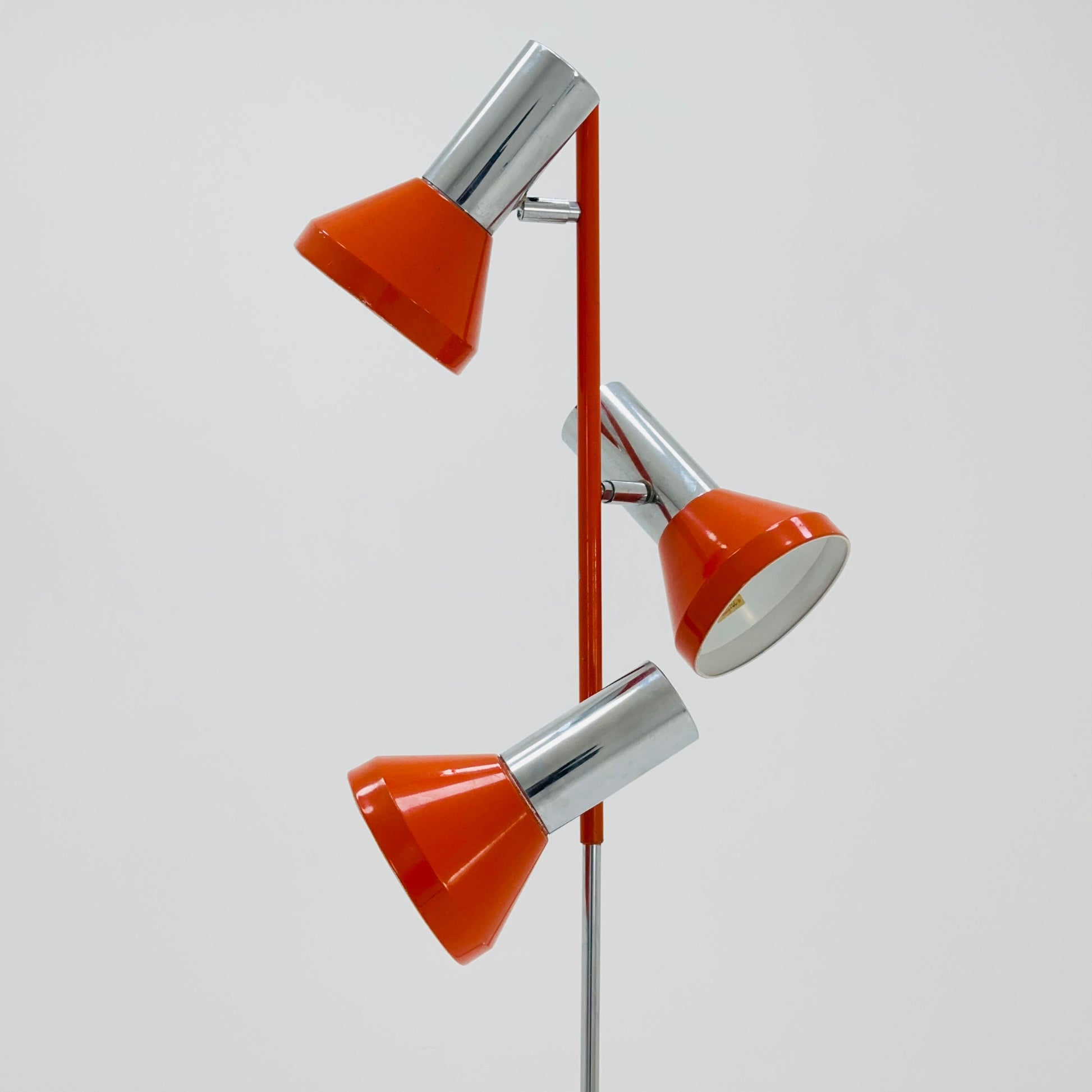 Space age orange-silver floor lamp 1970s