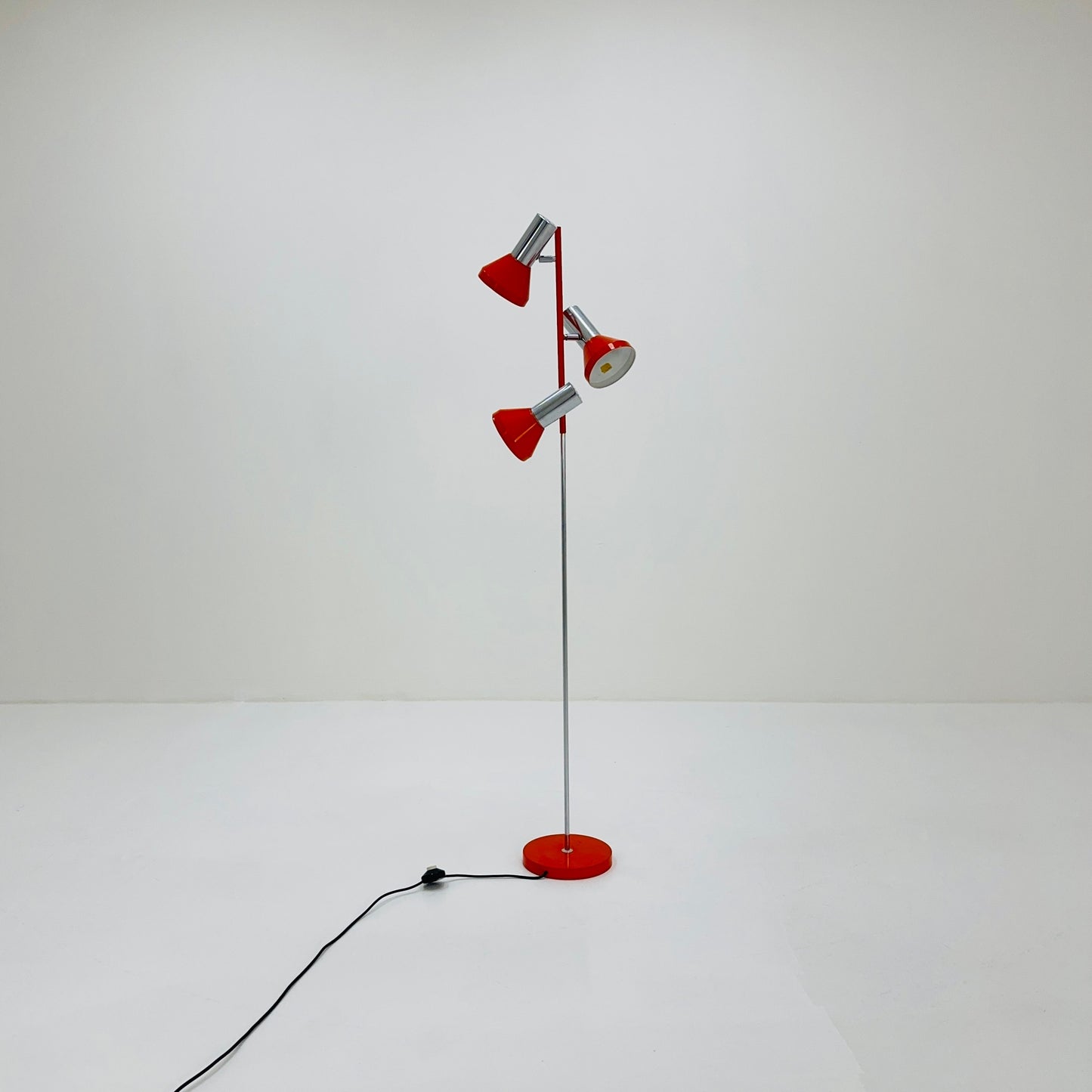 Space age orange-silver floor lamp 1970s