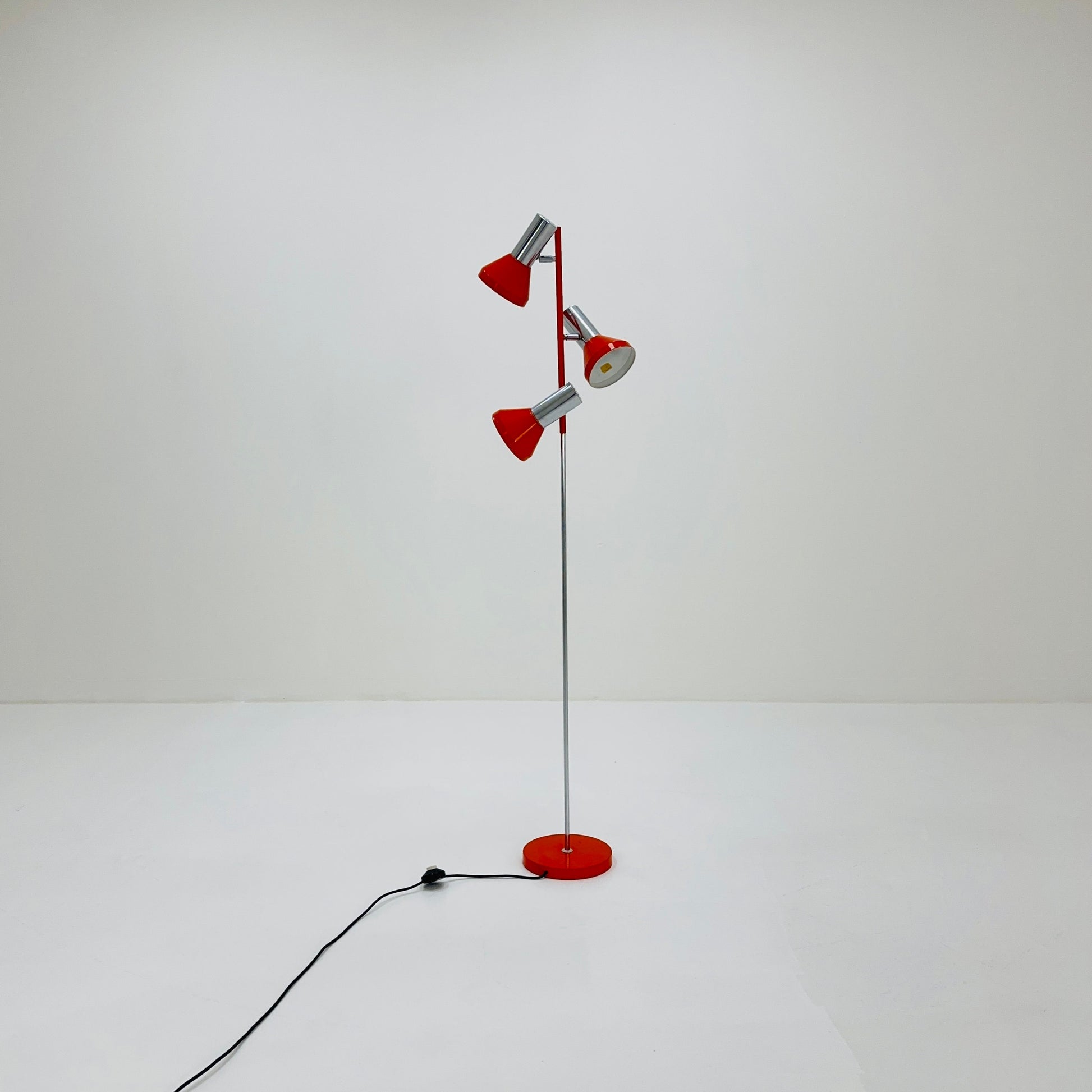 Space age orange-silver floor lamp 1970s