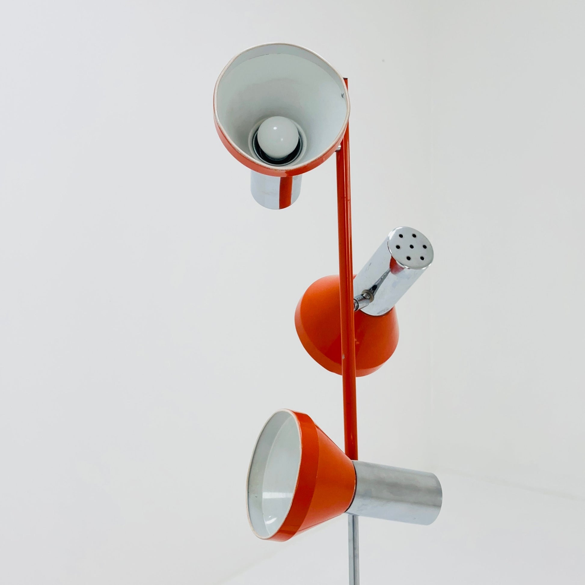 Space age orange-silver floor lamp 1970s