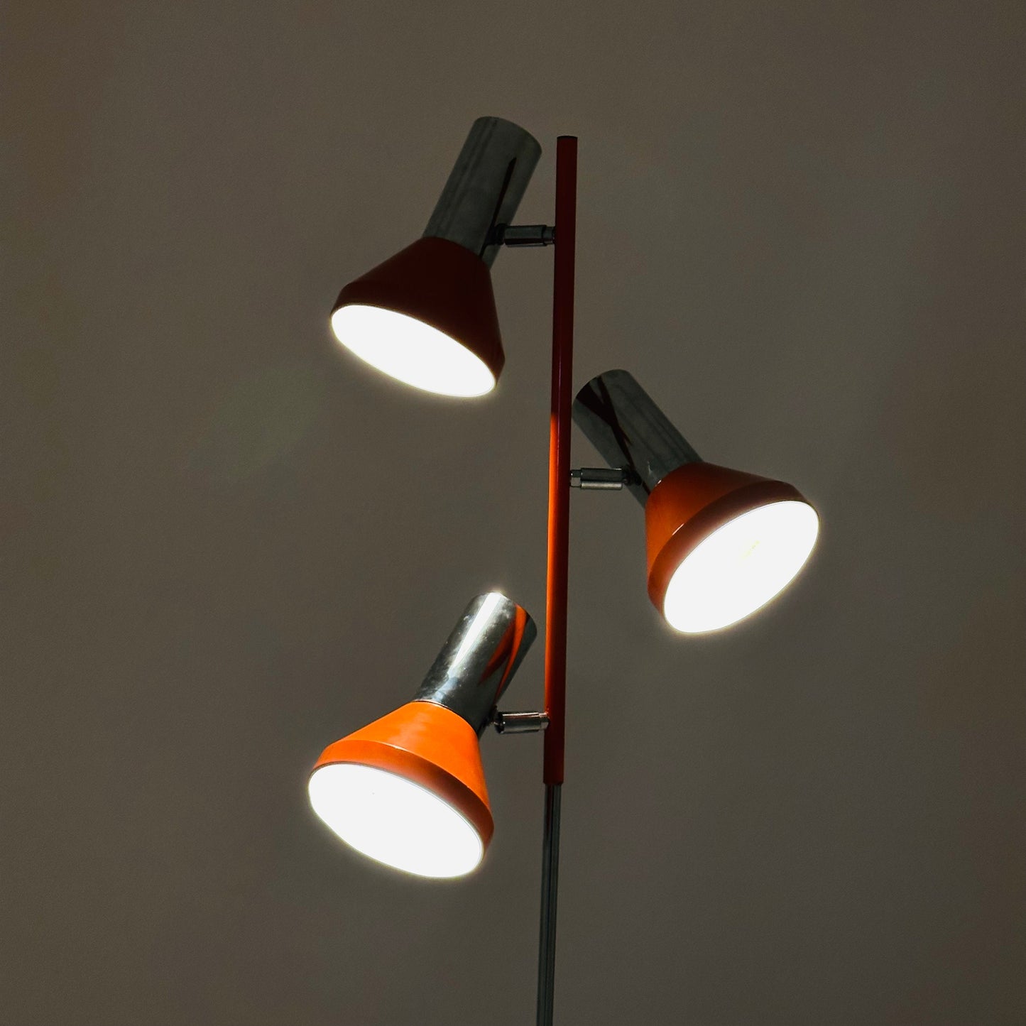 Space age orange-silver floor lamp 1970s