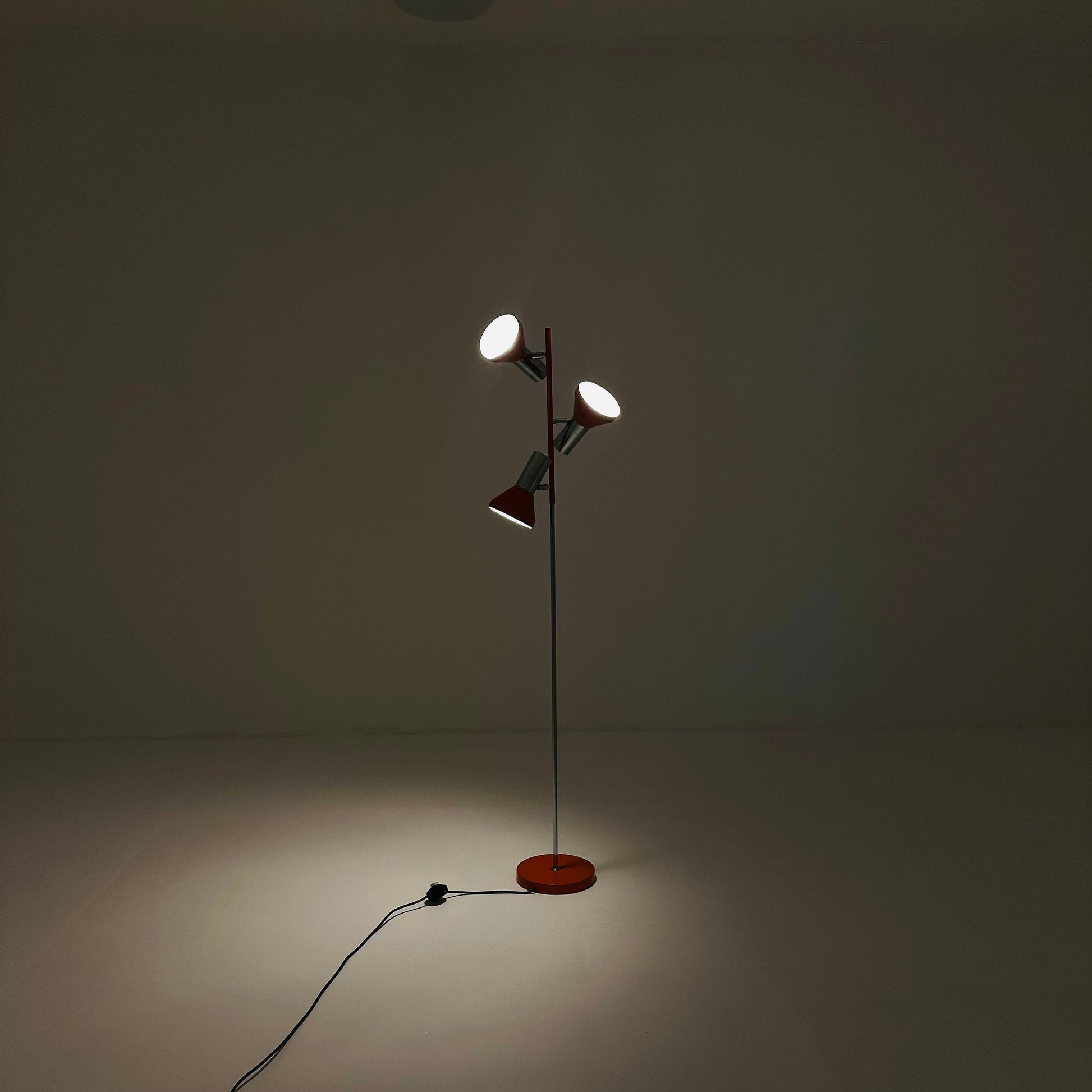 Space age orange-silver floor lamp 1970s