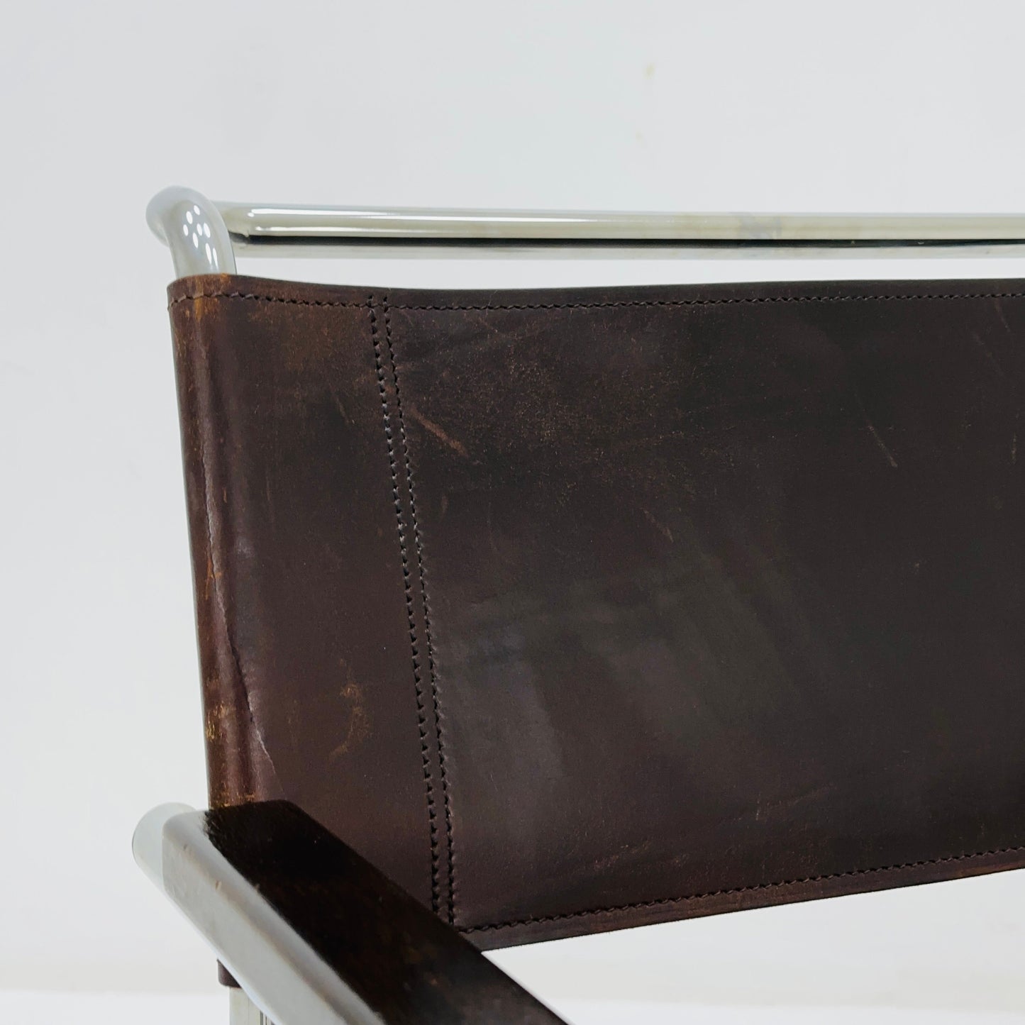 1 of 8 Bauhaus brown leather iconic armchair by mart Stam for Thonet 1980s