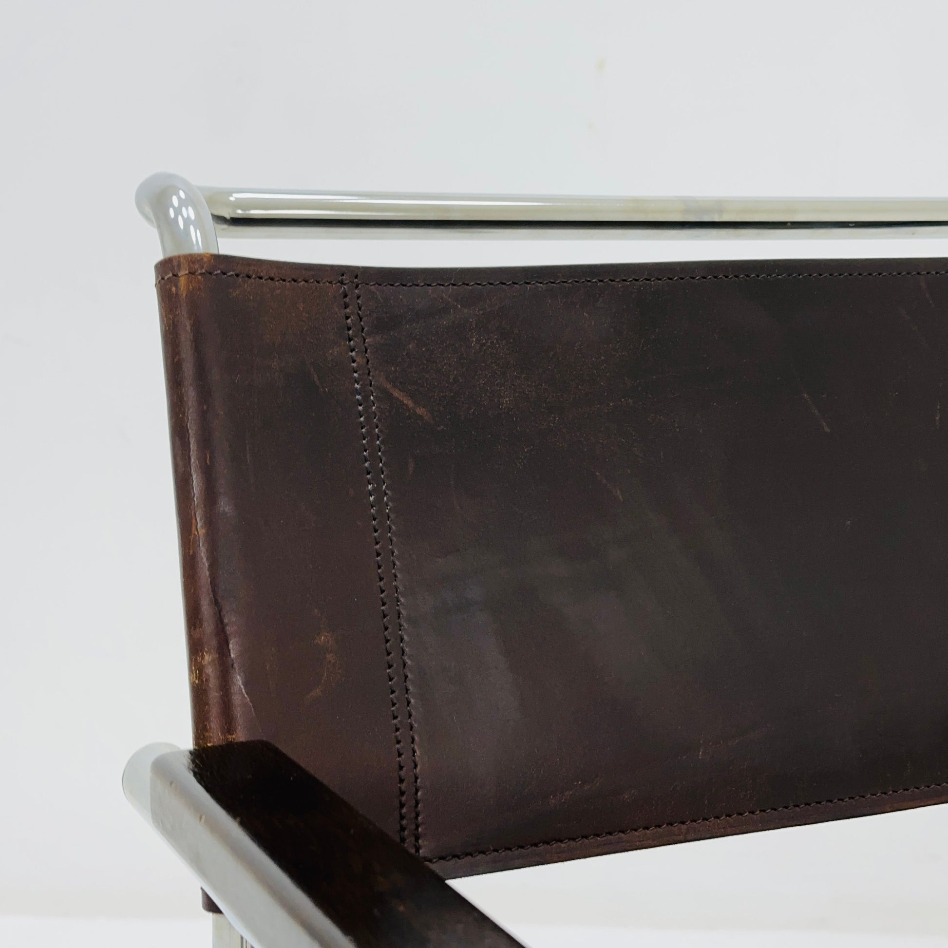 1 of 8 Bauhaus brown leather iconic armchair by mart Stam for Thonet 1980s