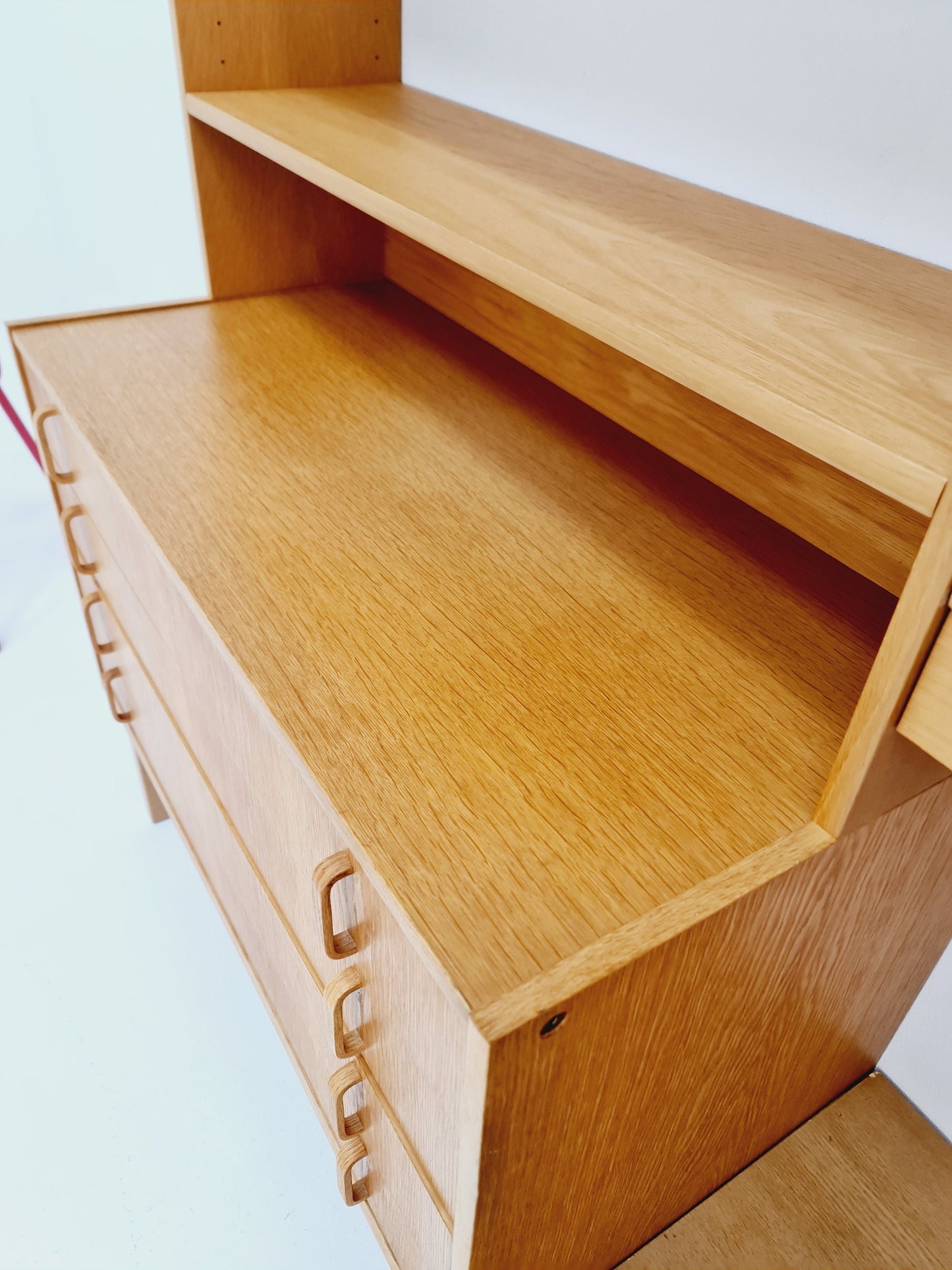 Swedish vintage modular wide chest of drawers/ book case oak by Fridhagen for Bodafors, 1960s
