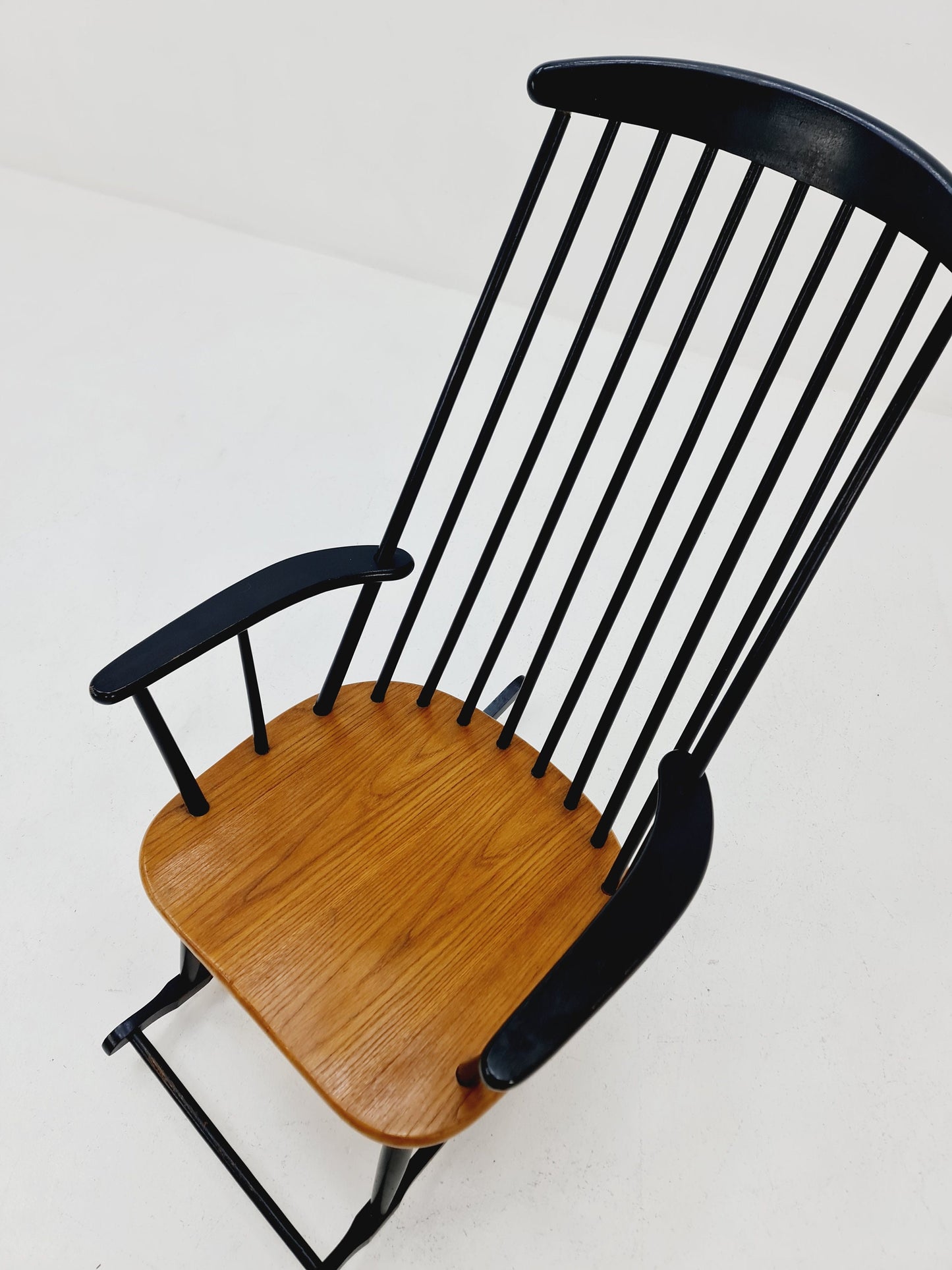 Mid Century Rocking Chair teak by Ilmar Tapiovaara for Asko , 1960s