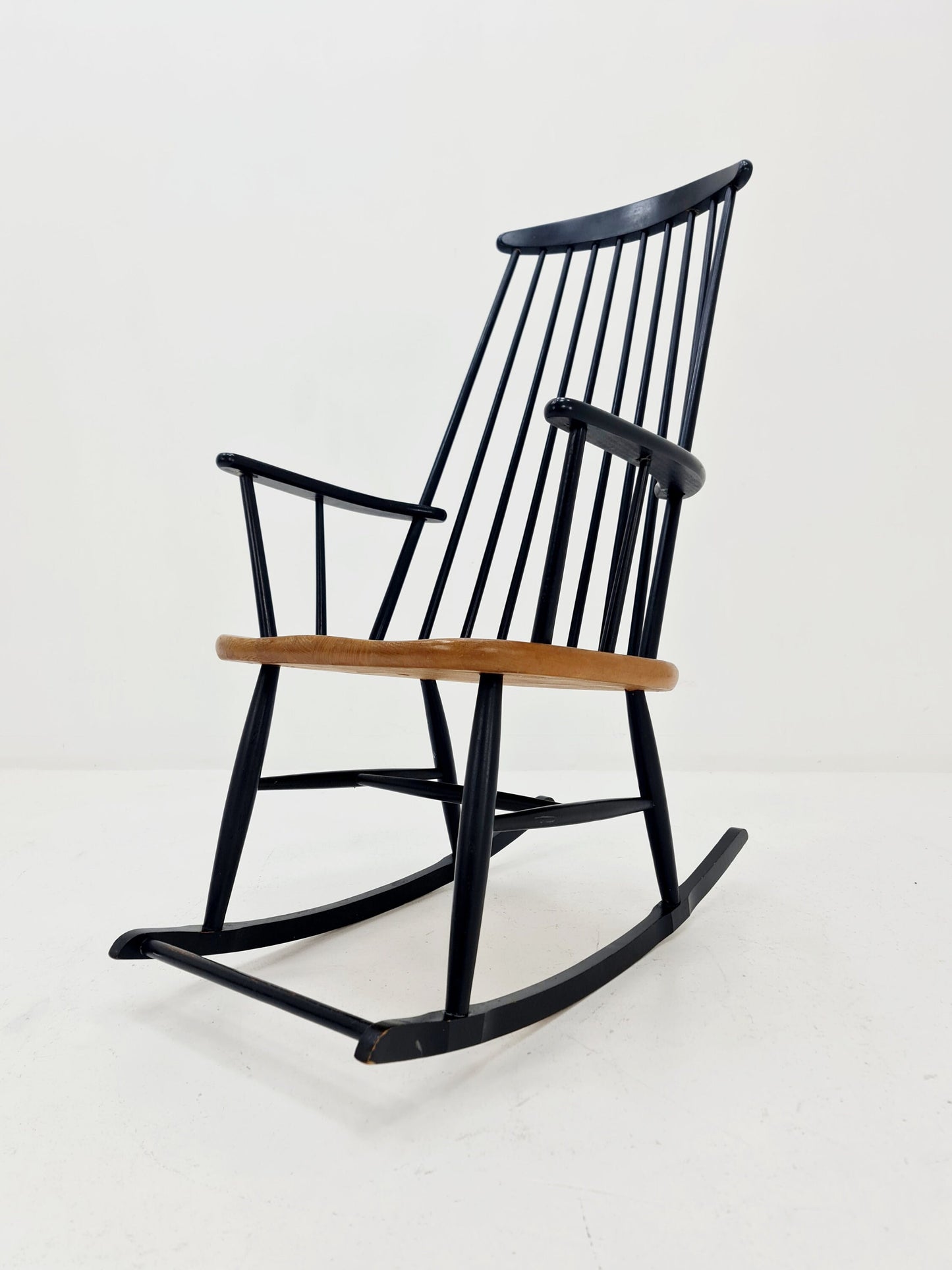 Mid Century Rocking Chair teak by Ilmar Tapiovaara for Asko , 1960s