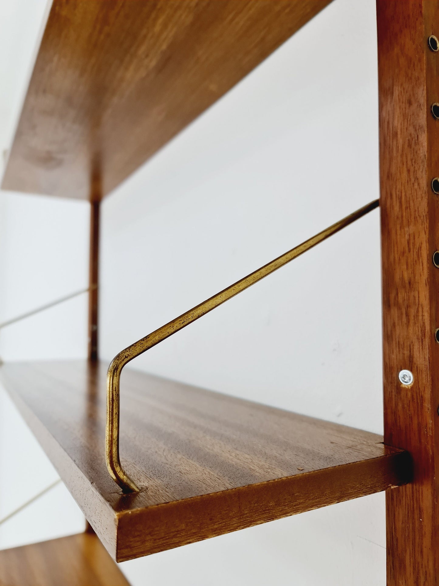 Midcentury Danish walnut Wall-Mounted Shelving Unit, by Royal for Poul Cadovius, 1960s