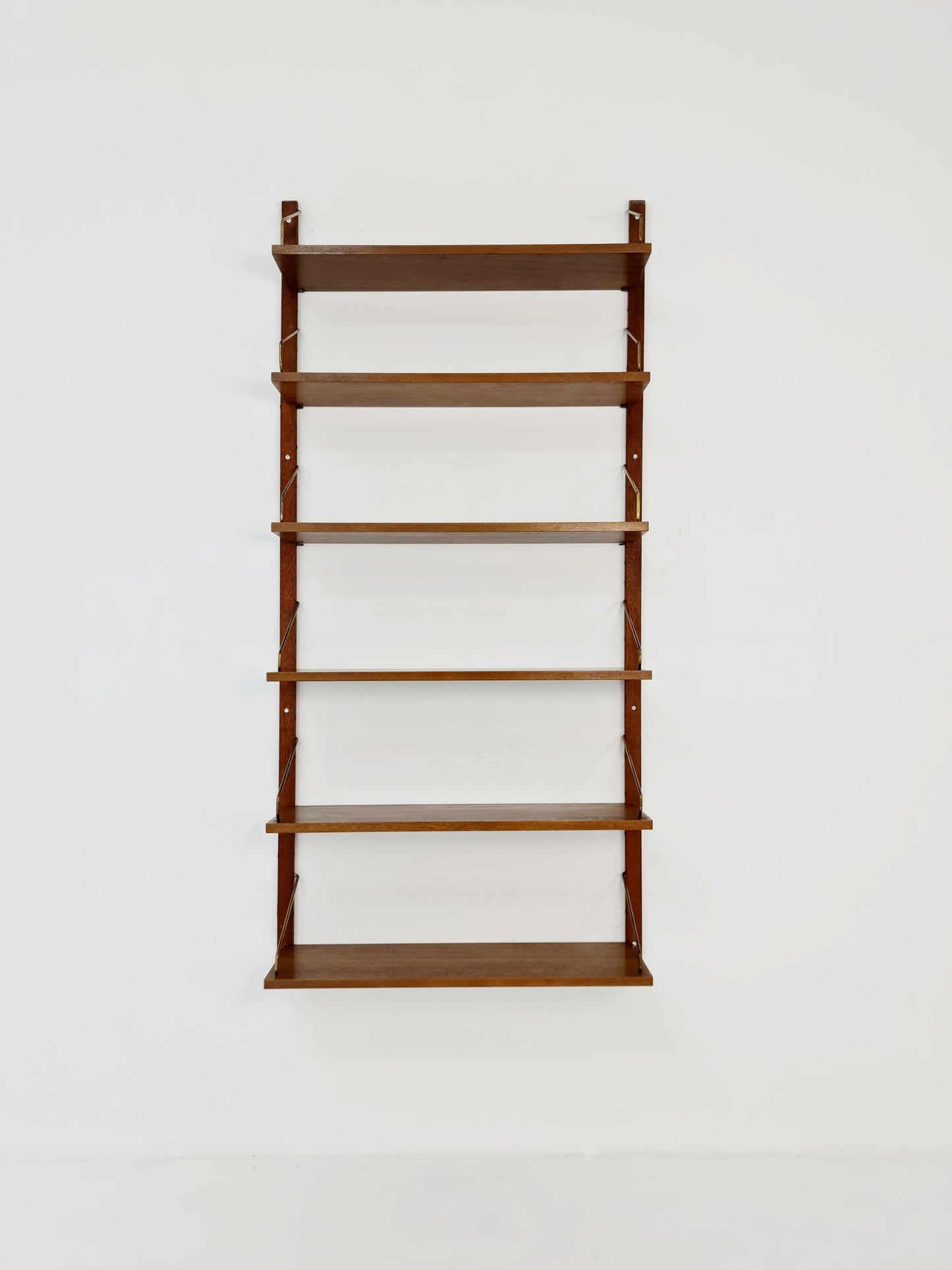 Midcentury Danish walnut Wall-Mounted Shelving Unit, by Royal for Poul Cadovius, 1960s