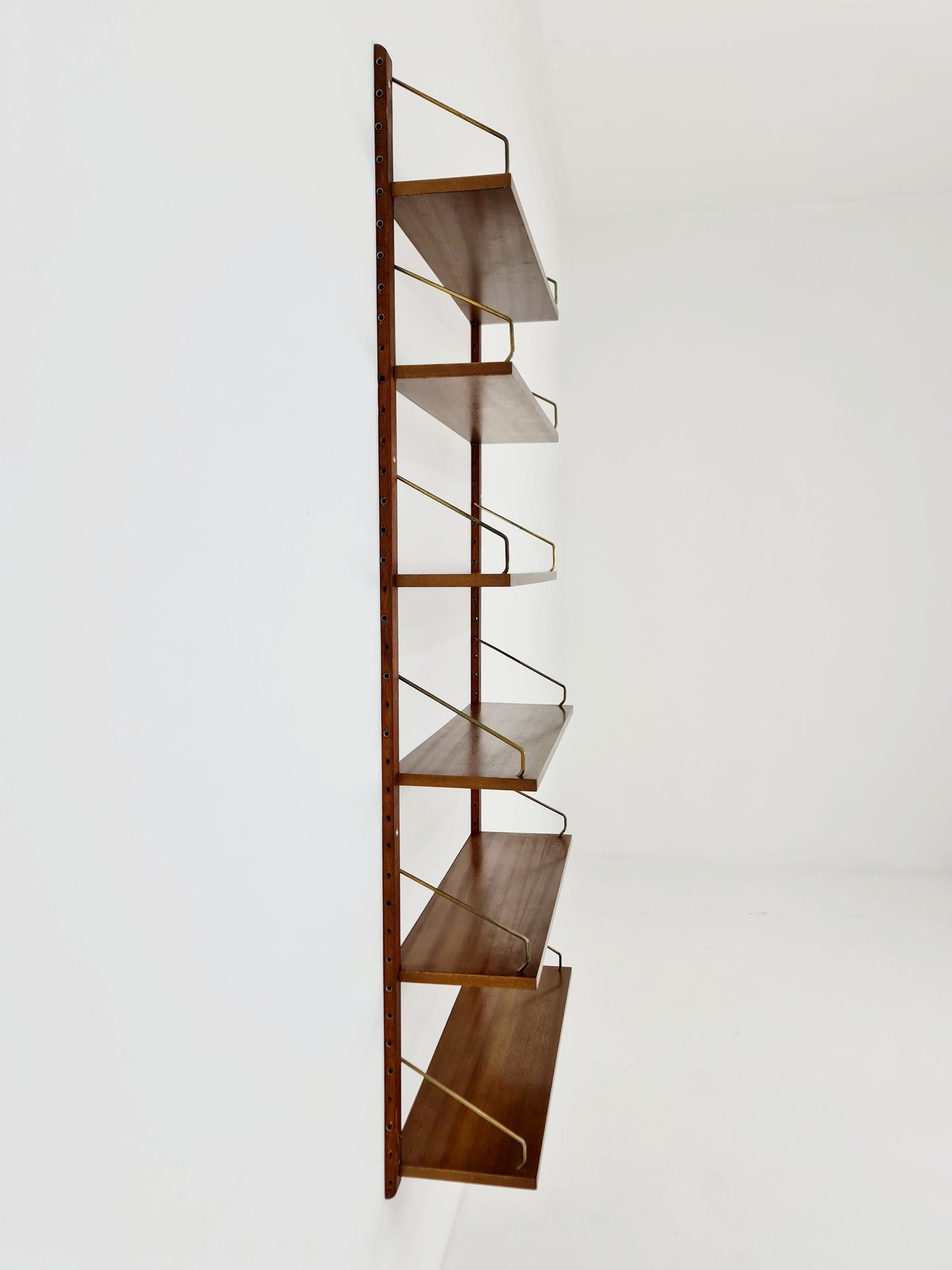 Midcentury Danish walnut Wall-Mounted Shelving Unit, by Royal for Poul Cadovius, 1960s