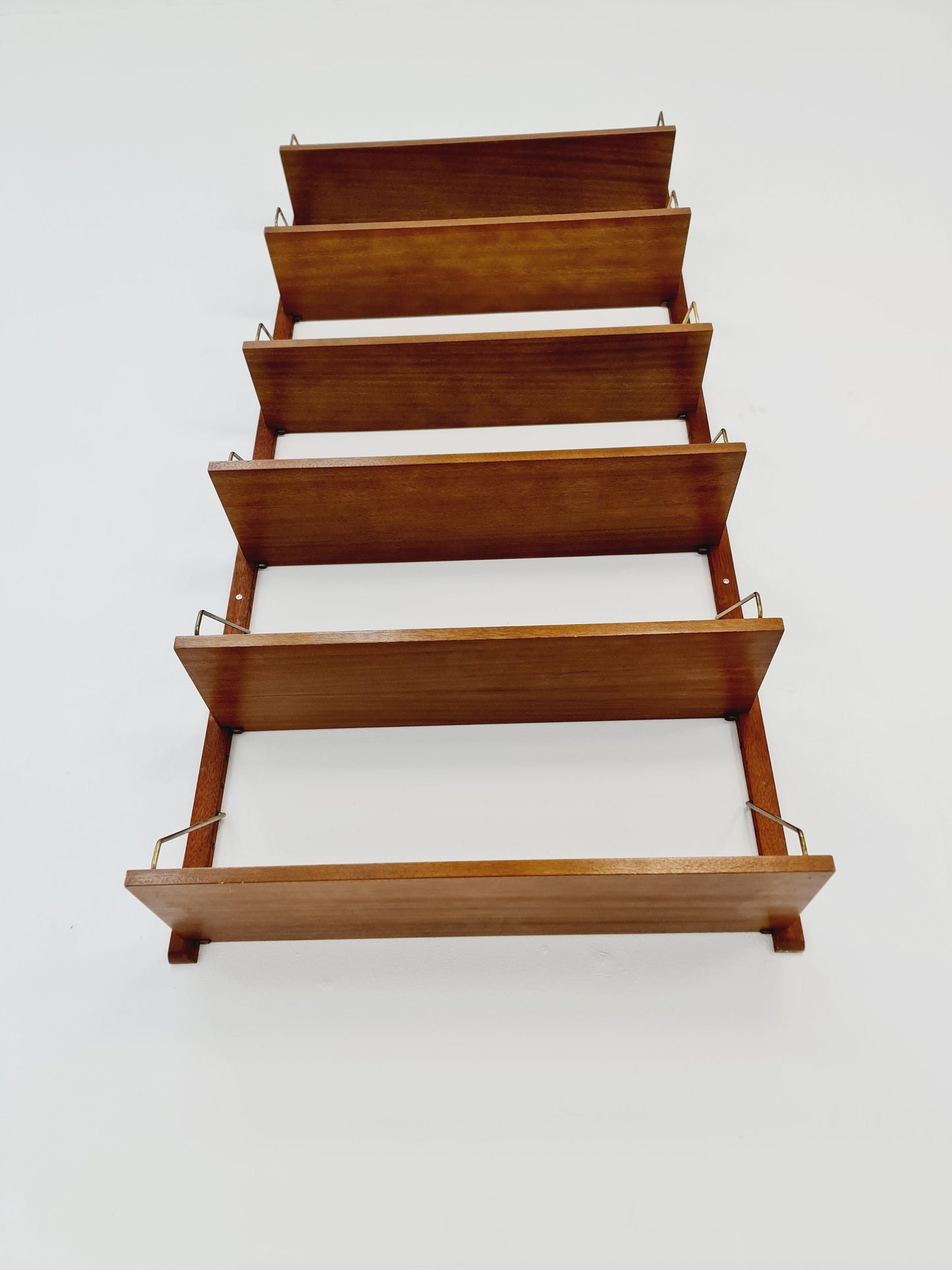 Midcentury Danish walnut Wall-Mounted Shelving Unit, by Royal for Poul Cadovius, 1960s