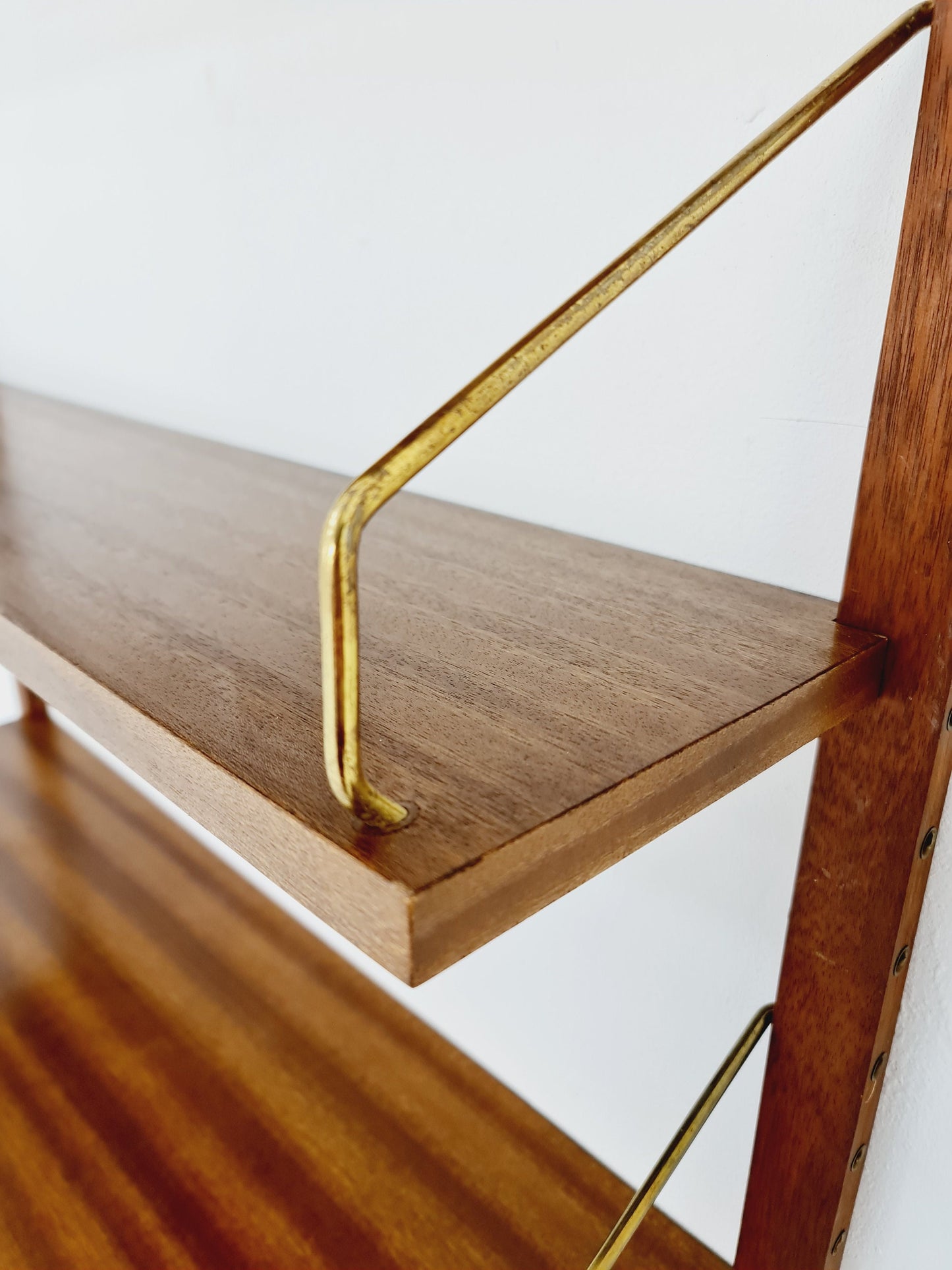 Midcentury Danish walnut Wall-Mounted Shelving Unit, by Royal for Poul Cadovius, 1960s