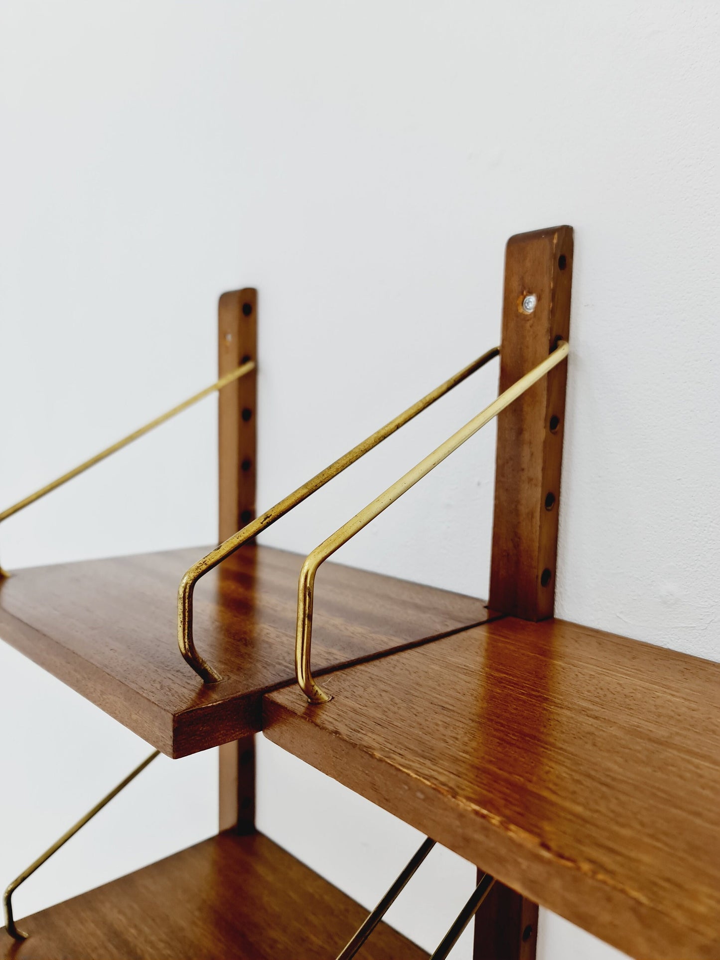 Midcentury Danish walnut Wall-Mounted Shelving Unit, by Royal for Poul Cadovius, 1960s
