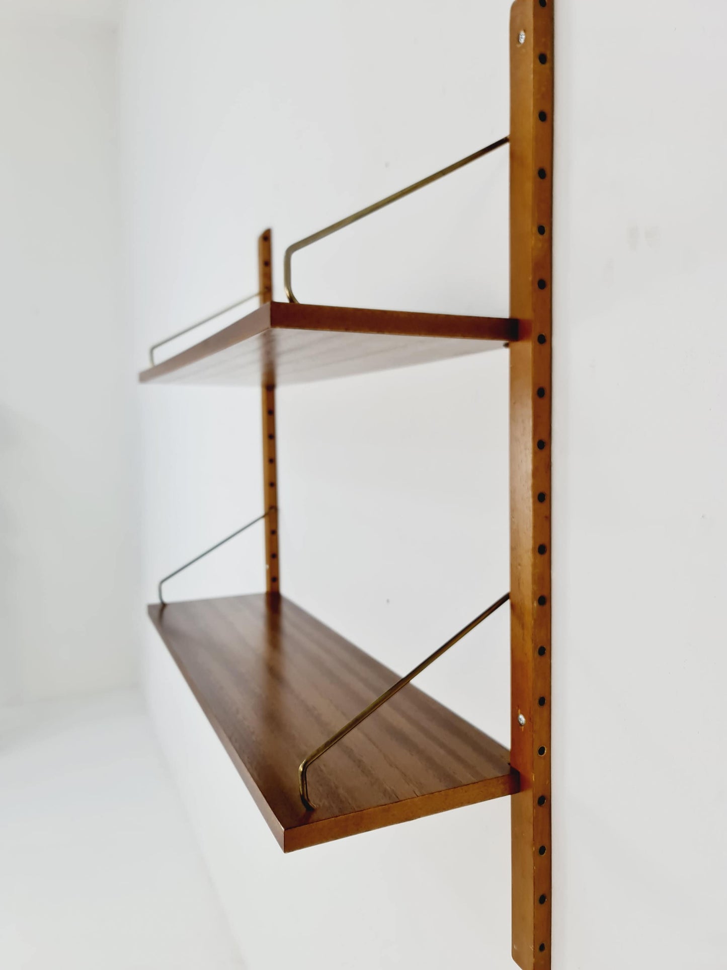 Midcentury Danish walnut Wall-Mounted Shelving Unit, by Royal for Poul Cadovius, 1960s