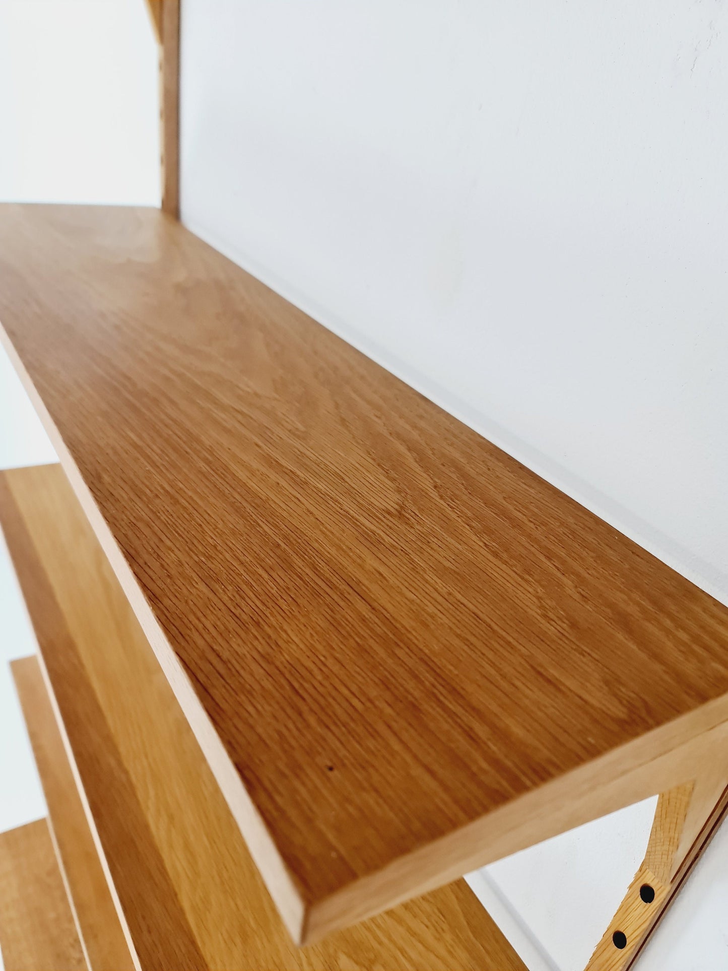 Midcentury Danish Oak Wall-Mounted Shelving Unit, by Poul Cadovius, 1960s