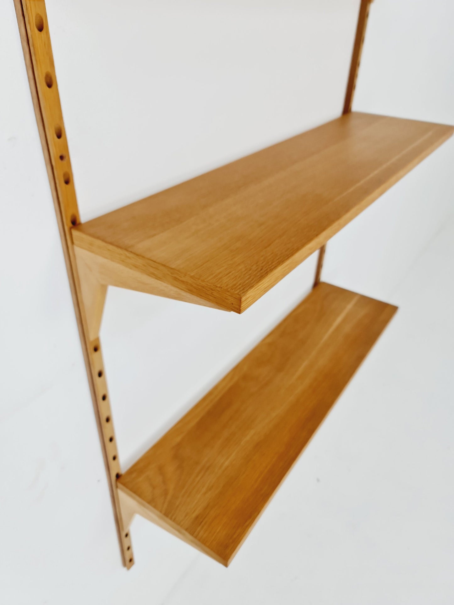 Midcentury Danish Oak Wall-Mounted Shelving Unit, by Poul Cadovius, 1960s