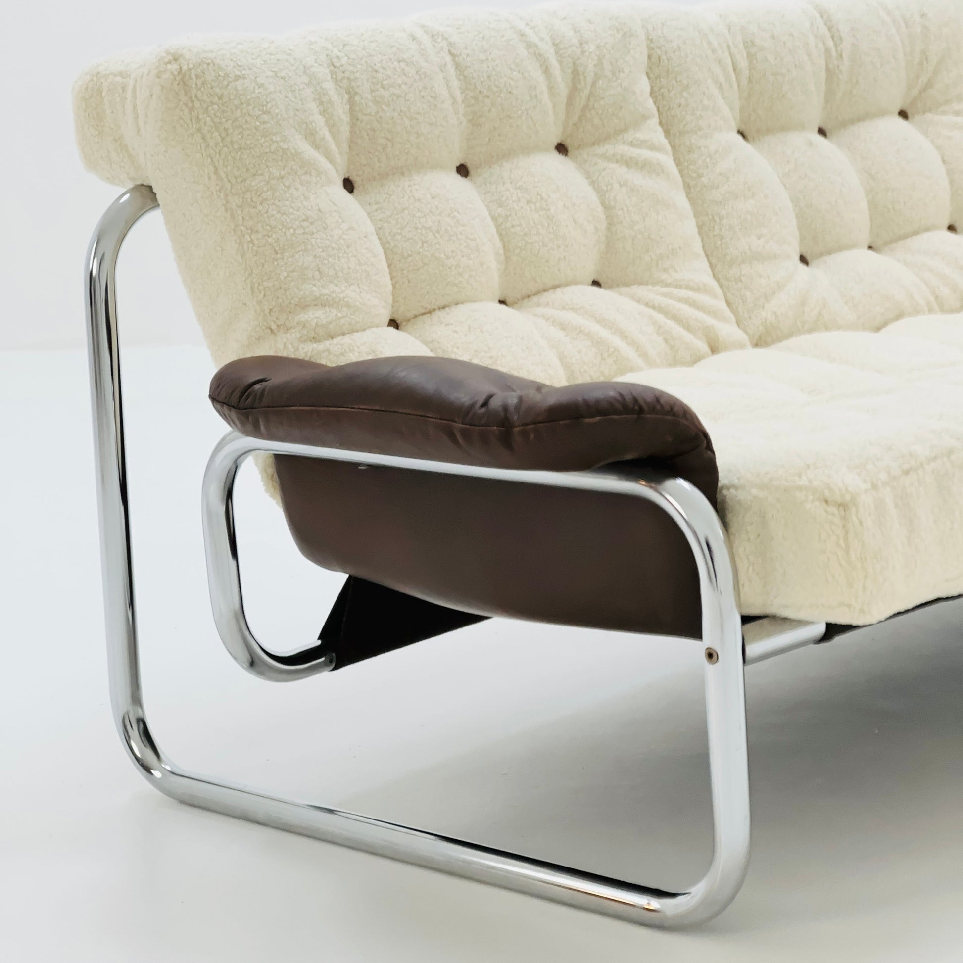 Mid century 3-Seater tubular frame sofa "BORKUM" by John Bertil Häggström ,from Ikea 1970s