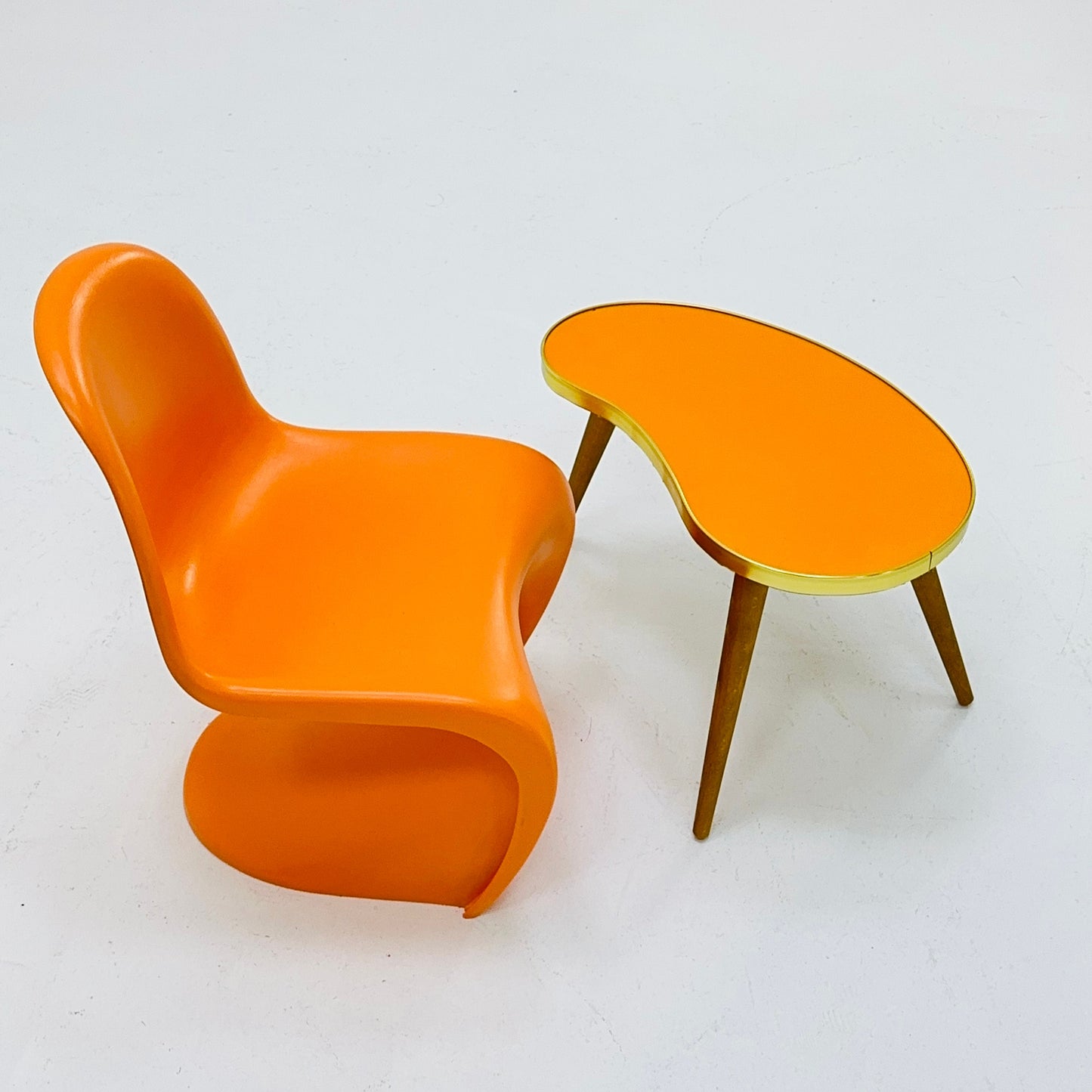 Space age set of Junior Kids Chair by Verner Panton for Vitra, 2006 with flower table -set 1970s
