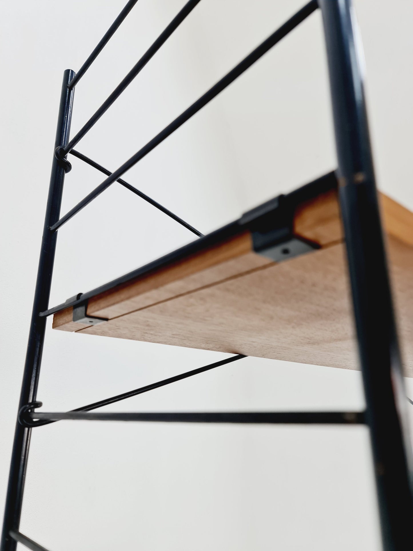 Freestanding string shelf in Teak from the 50s by WHB Germnay