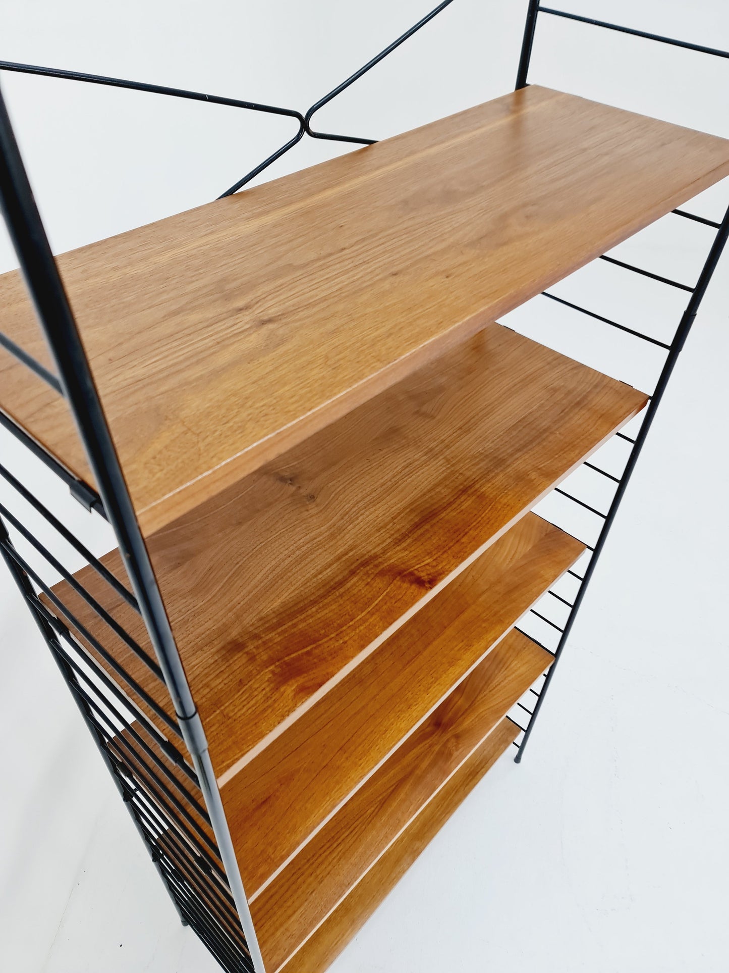Freestanding string shelf in Teak from the 50s by WHB Germnay