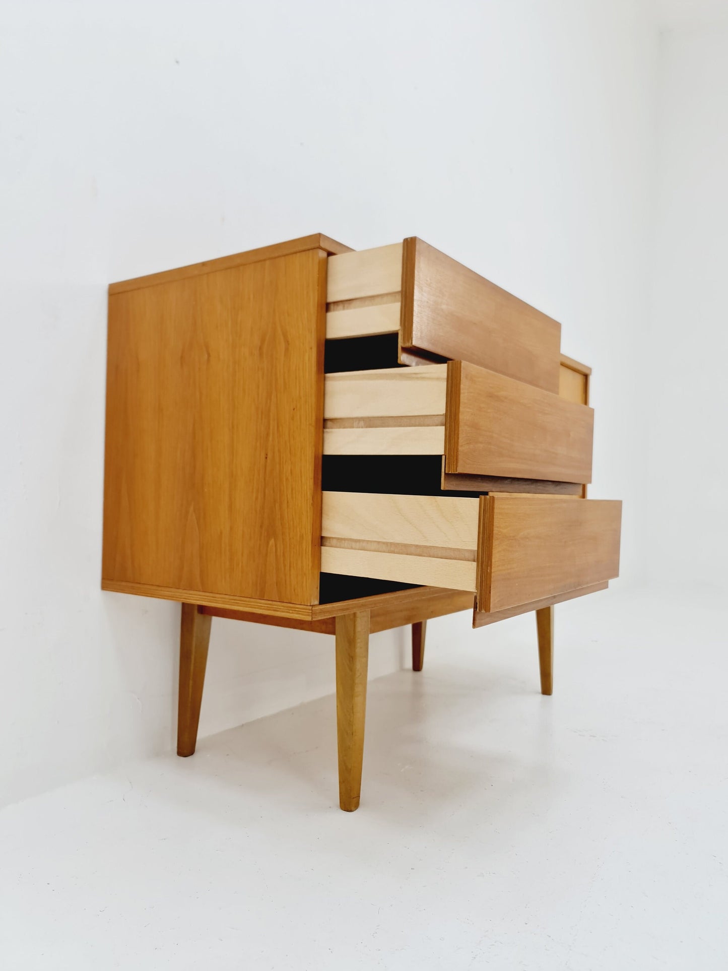German Mid century Walnut wood chest of drawe, sideboard by FLB Möbel Fabrik , 1950s