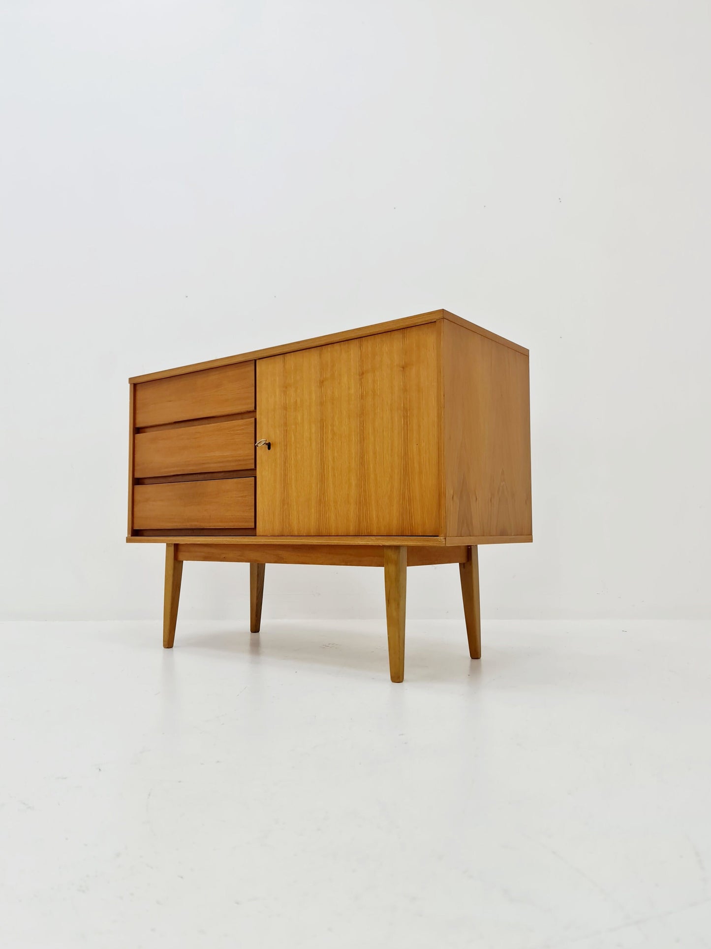 German Mid century Walnut wood chest of drawe, sideboard by FLB Möbel Fabrik , 1950s