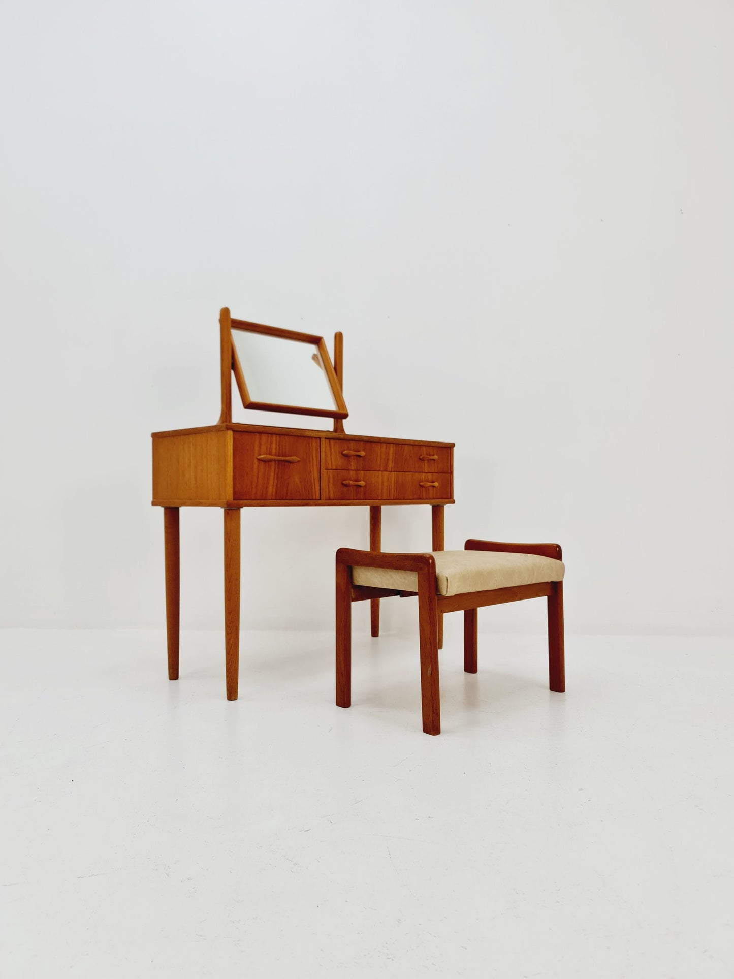 Mid Century Modern Danish Teak vanity table/ make up, 1960s
