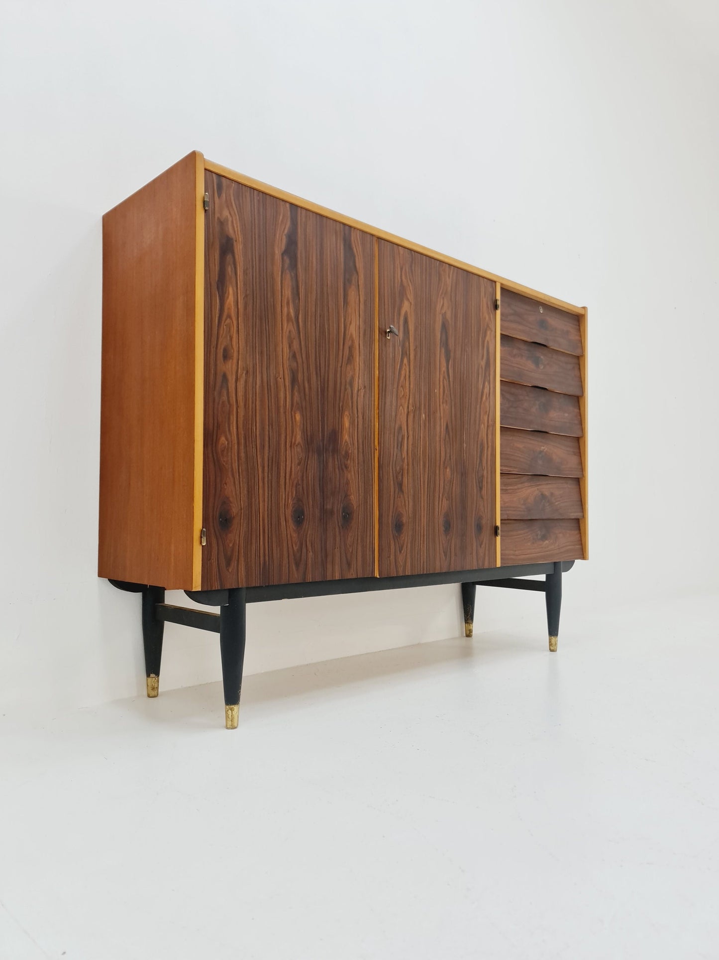 Mid Century Modern Danish highboard rosewood & teak by Sven Andersen, 1960s