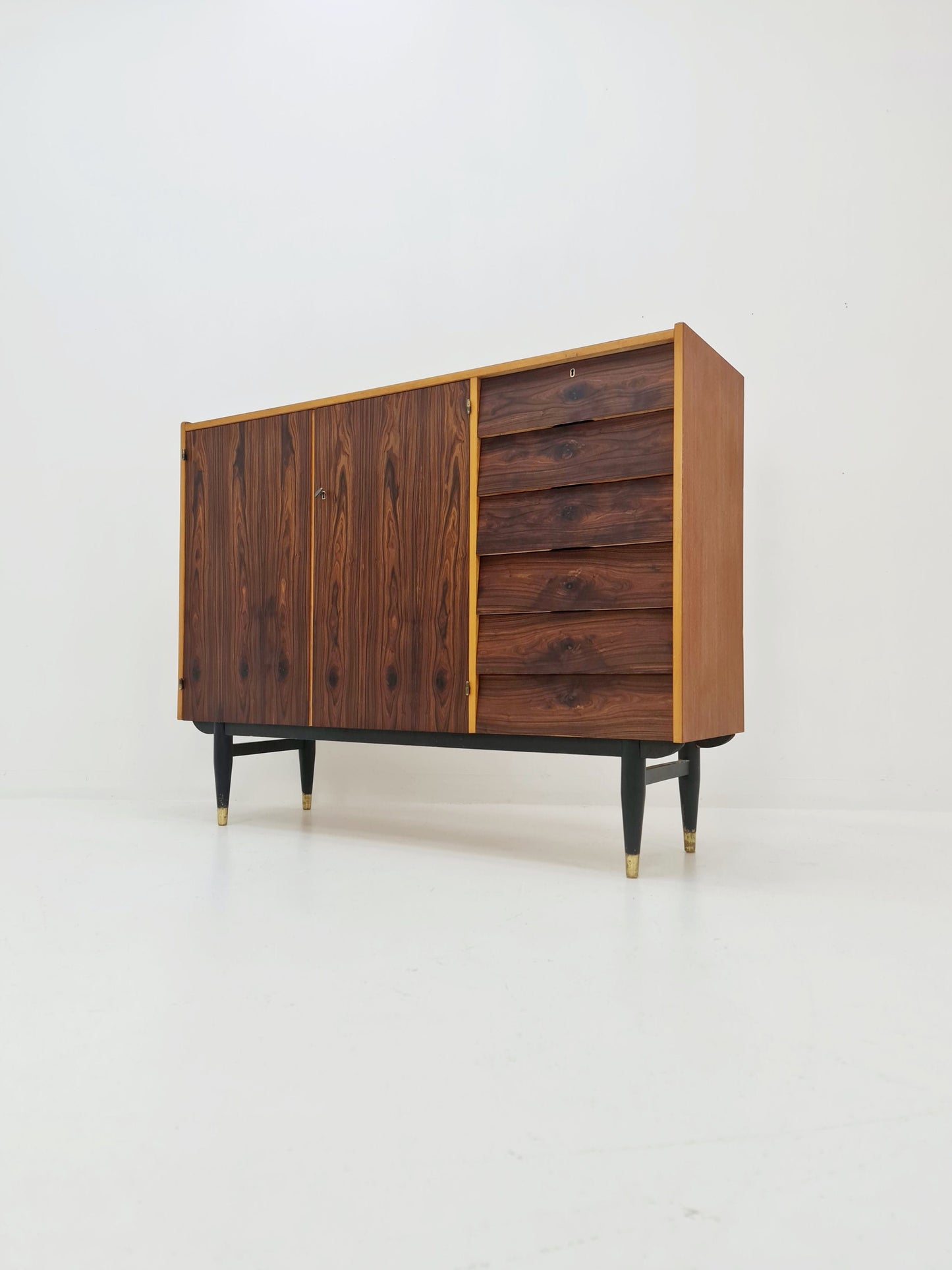 Mid Century Modern Danish highboard rosewood & teak by Sven Andersen, 1960s