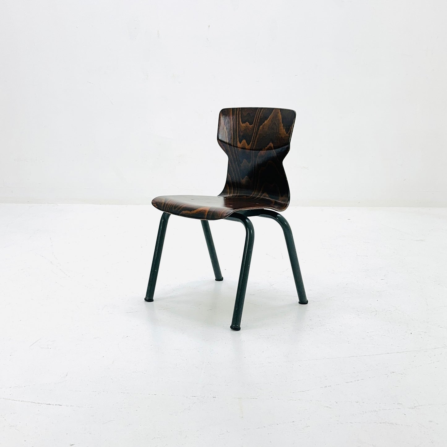 Industrial children’s school chair model 6407 in plywood -metal by Galvanitas & Eromes 1960s