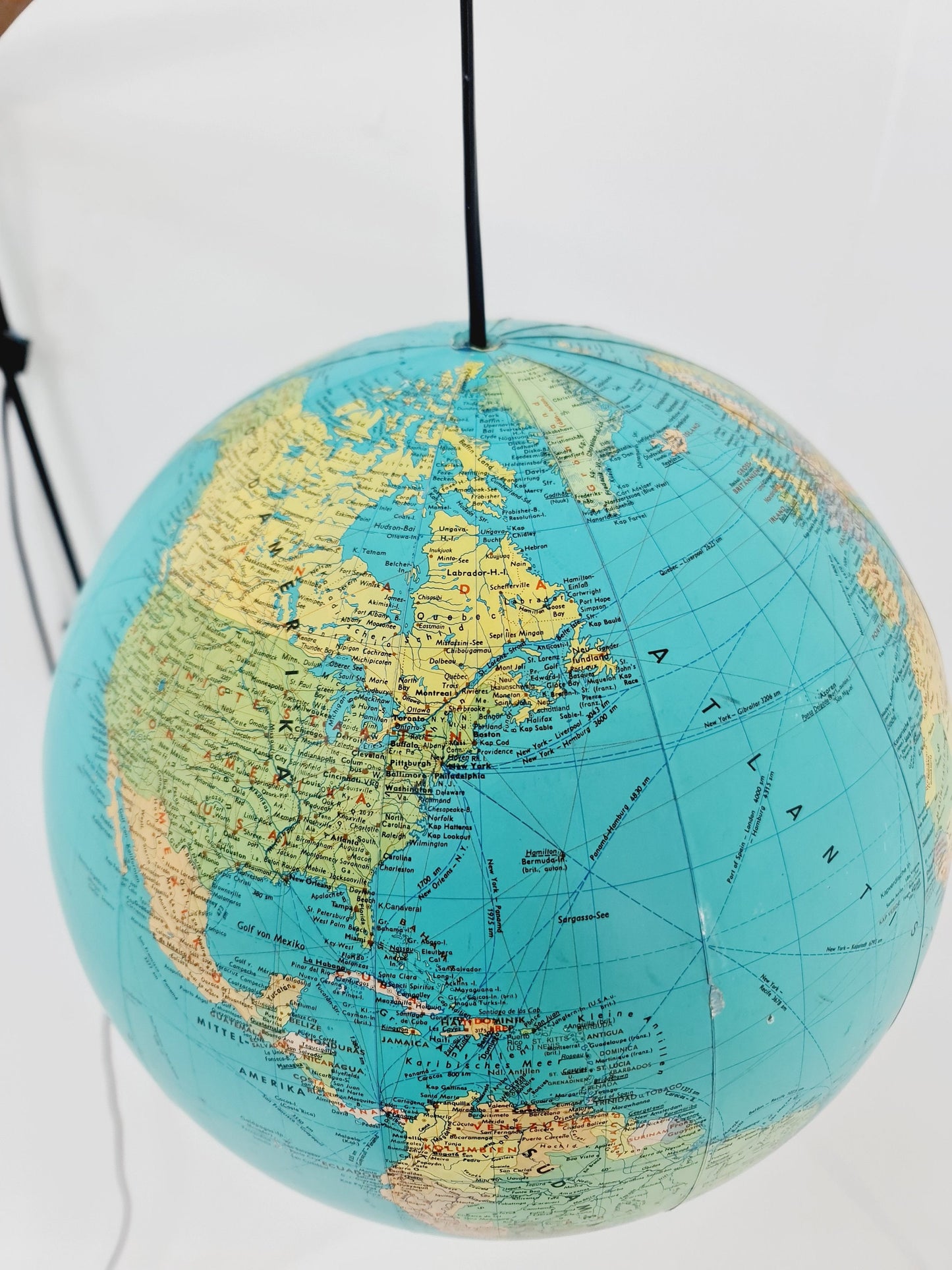 German Teak vintage Globe wall lamp, 1960s
