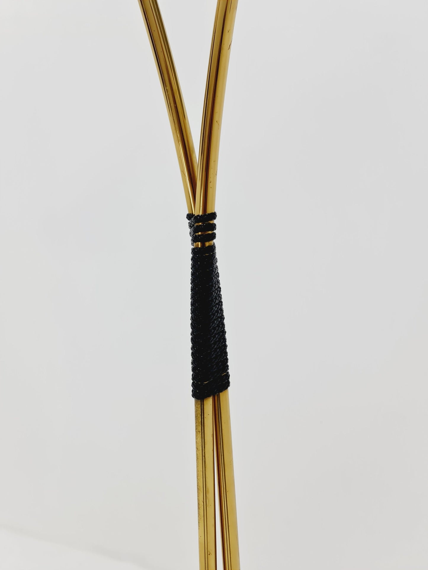 German Modern three flex arms brass floor lamp, tütenlampe, 1950s