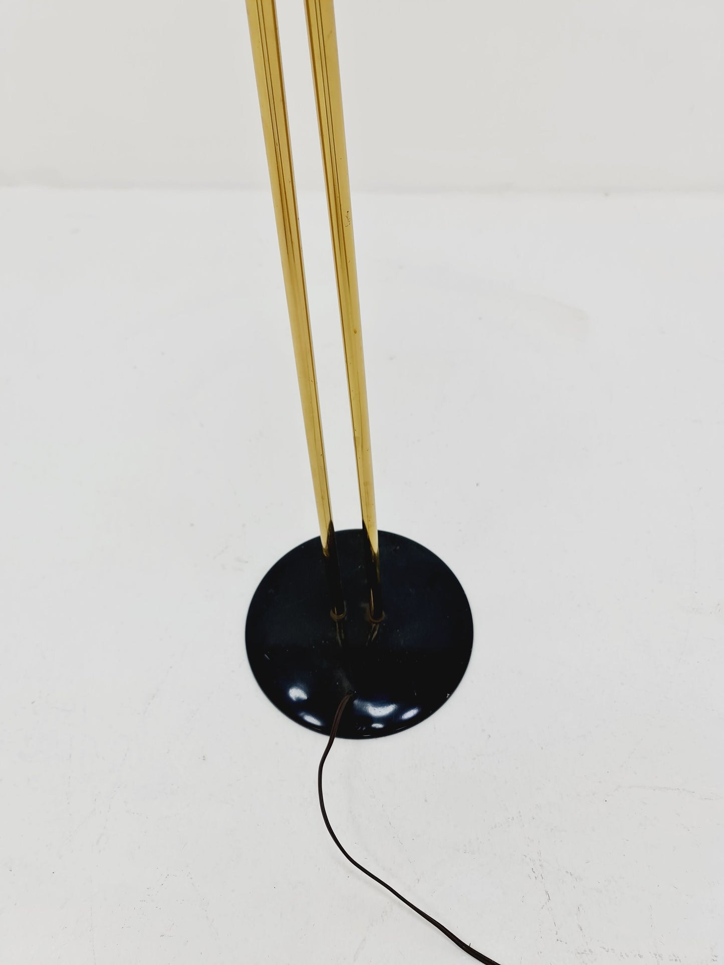 German Modern three flex arms brass floor lamp, tütenlampe, 1950s