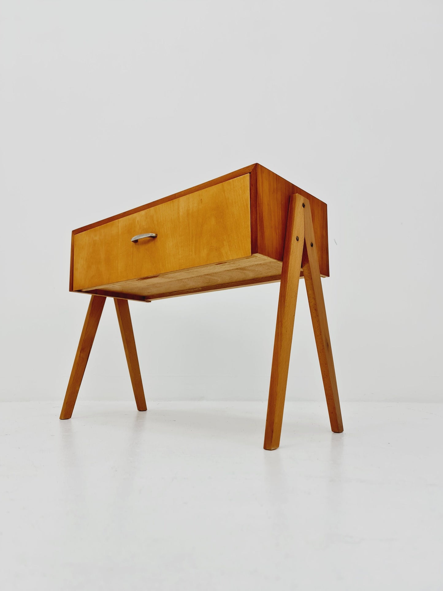 German mid-century beech small sideboard /side table, 1950s