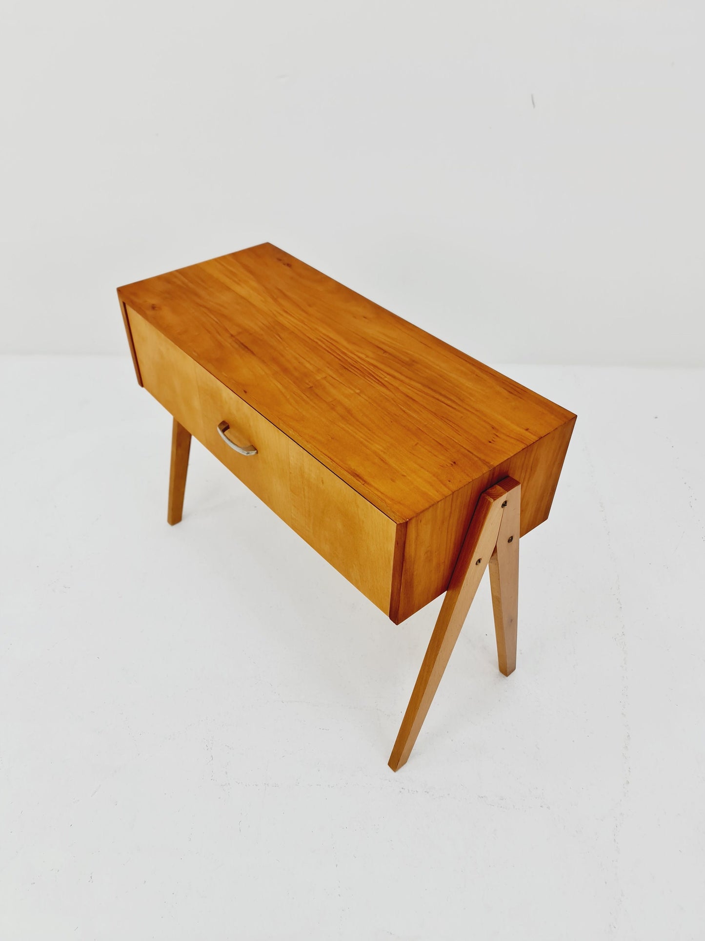 German mid-century beech small sideboard /side table, 1950s