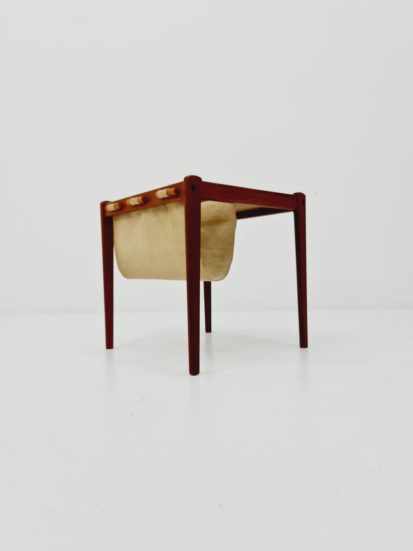 Danish Mid century solid teak Side table magazine rack by Brdr.Furbo For spottrup , 1960s