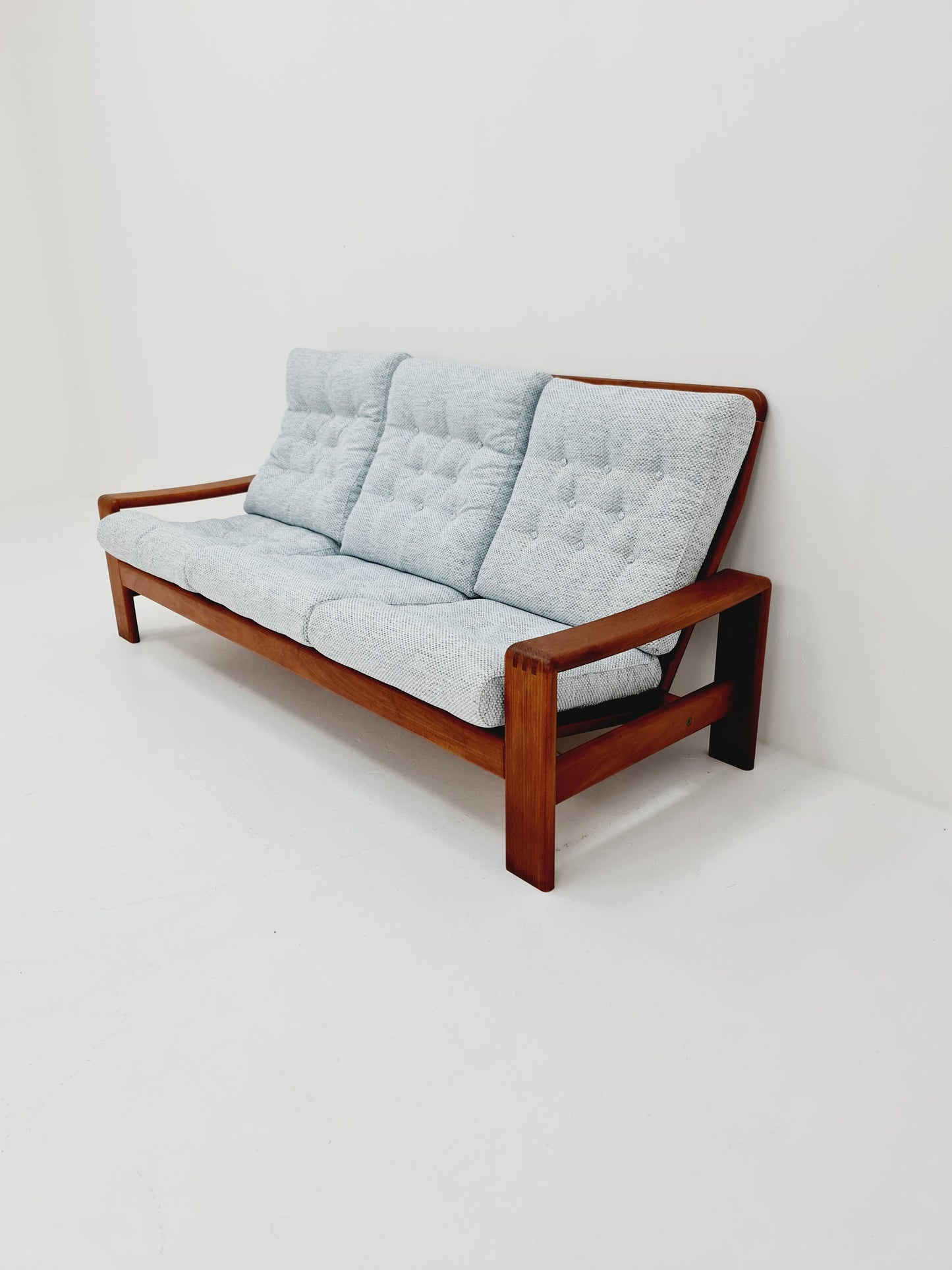 Mid Century couch in teak 3-Seater Sofa by EMC Denmark 1960